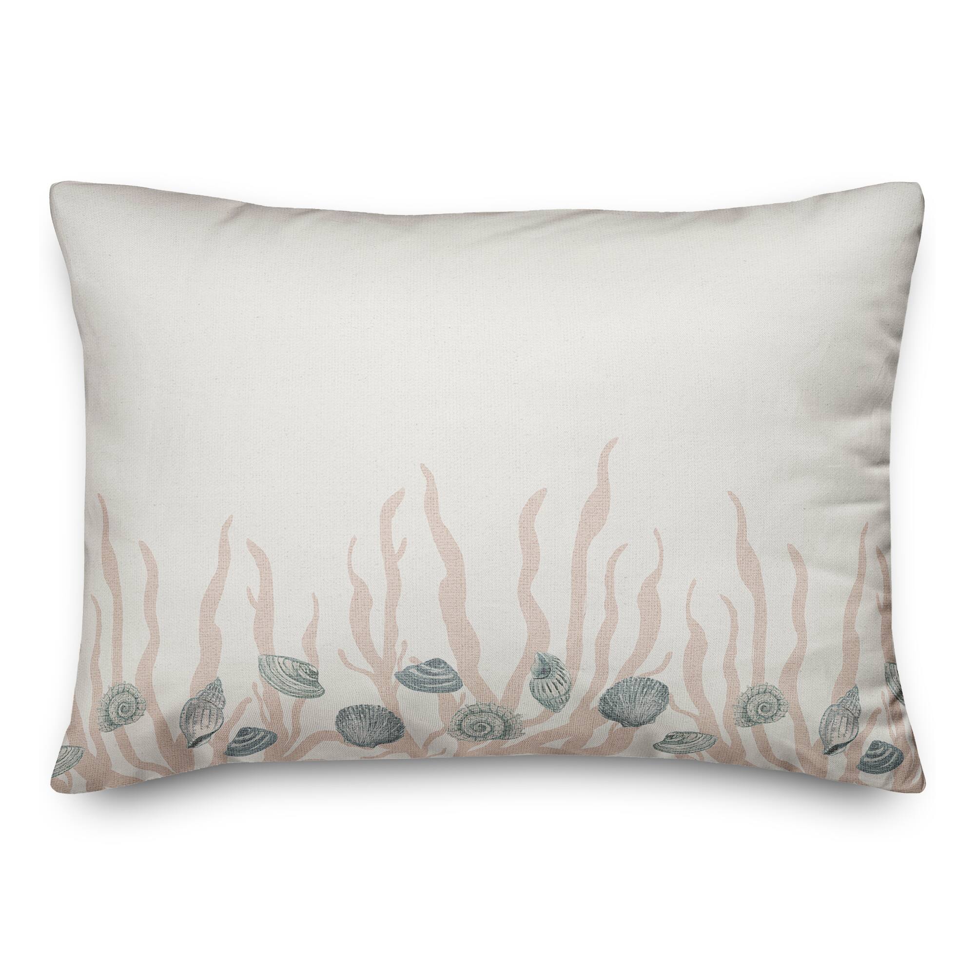 Shell &#x26; Coral Border Throw Pillow