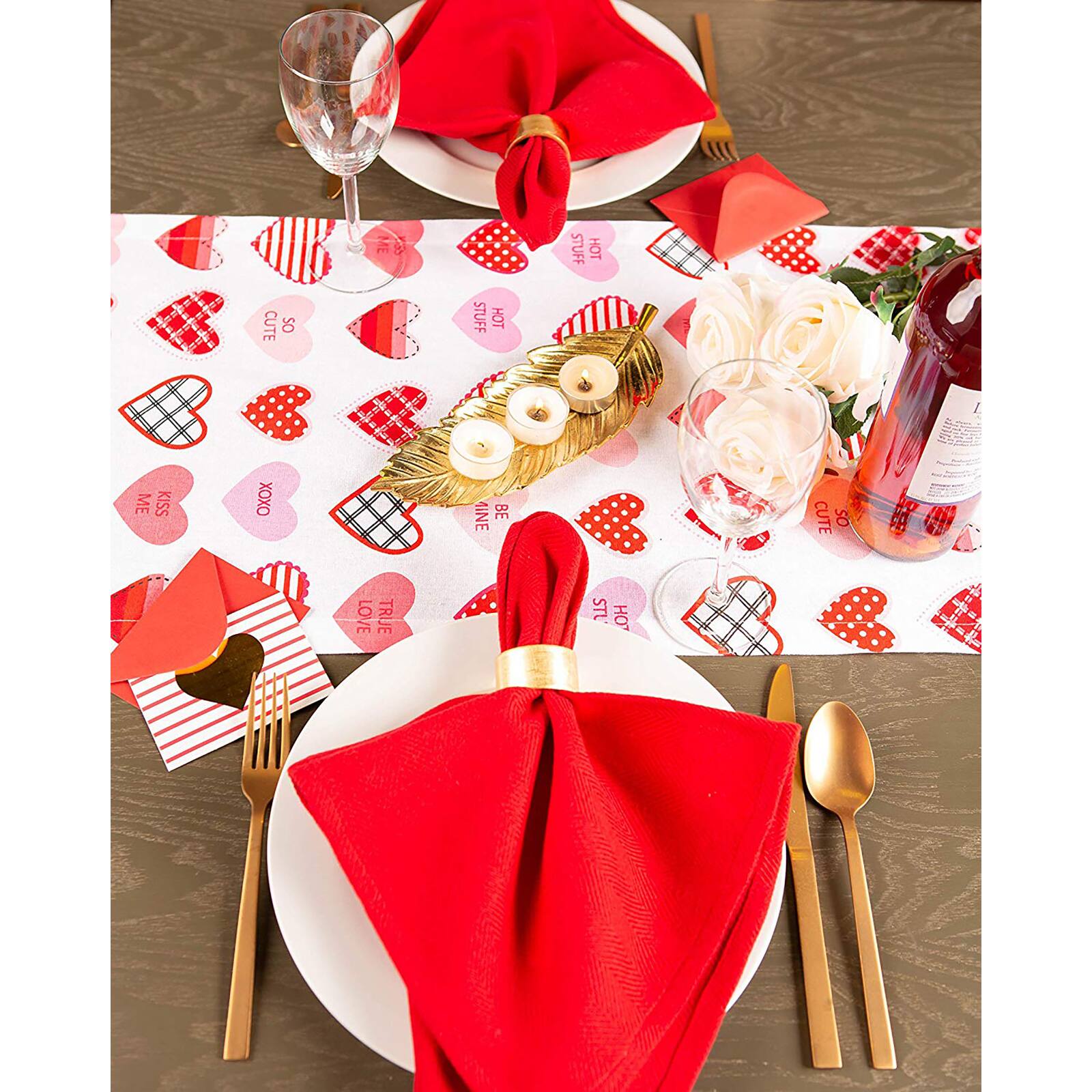 DII® 72" Sweet Hearts Print Table Runner