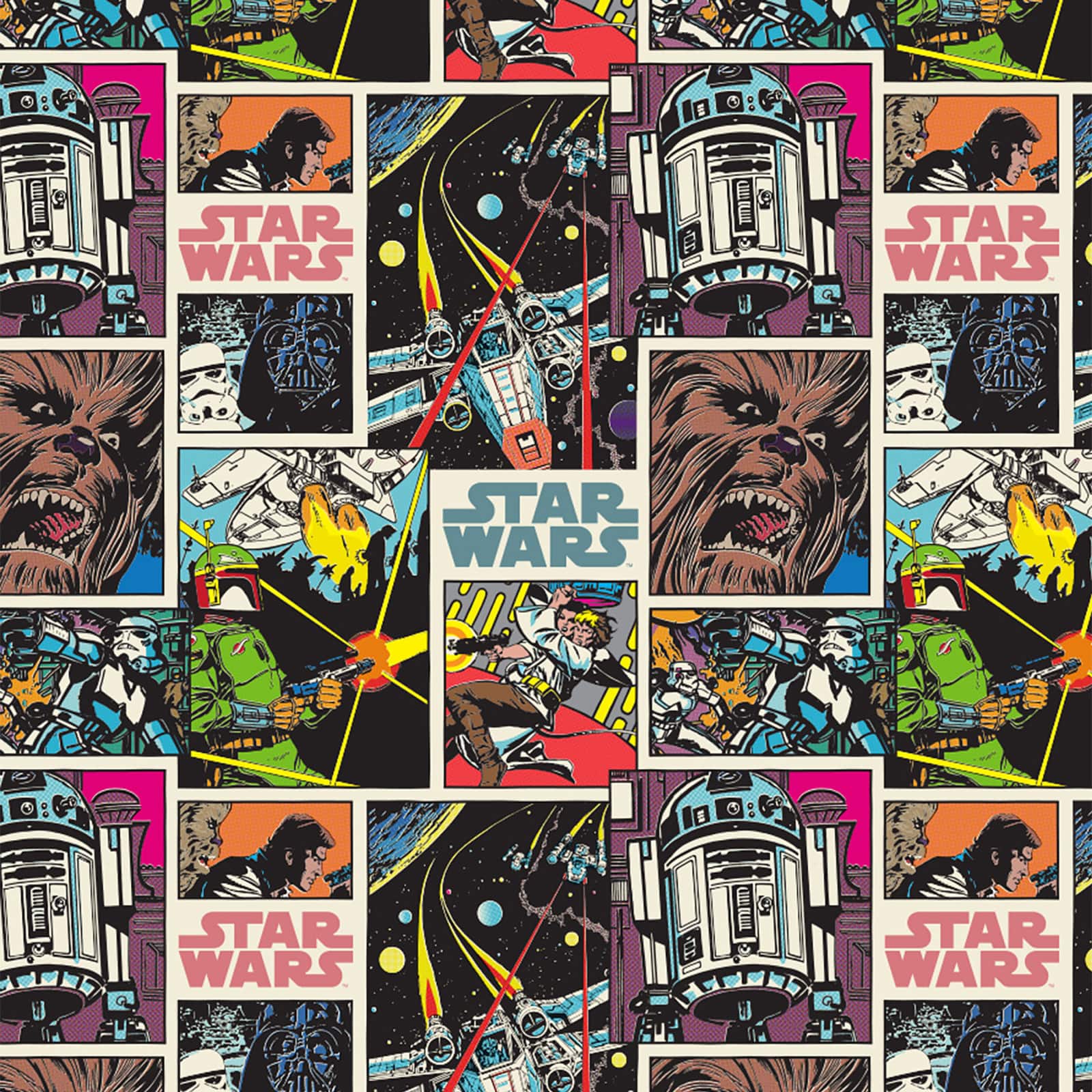 Camelot® Fabrics Star Wars™ III Black Comic Strip Cotton Fabric