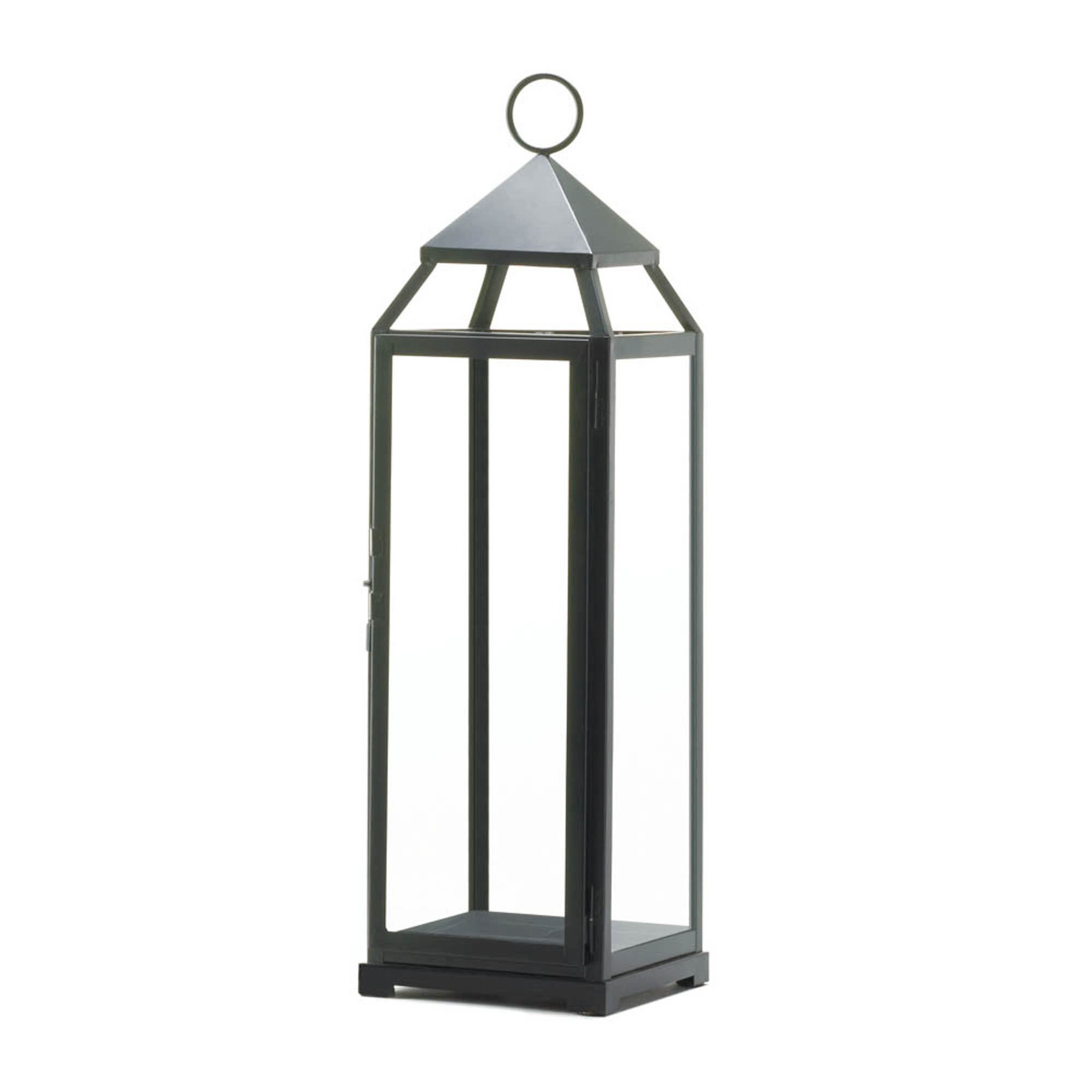 25&#x27;&#x27; Black Contemporary Lantern