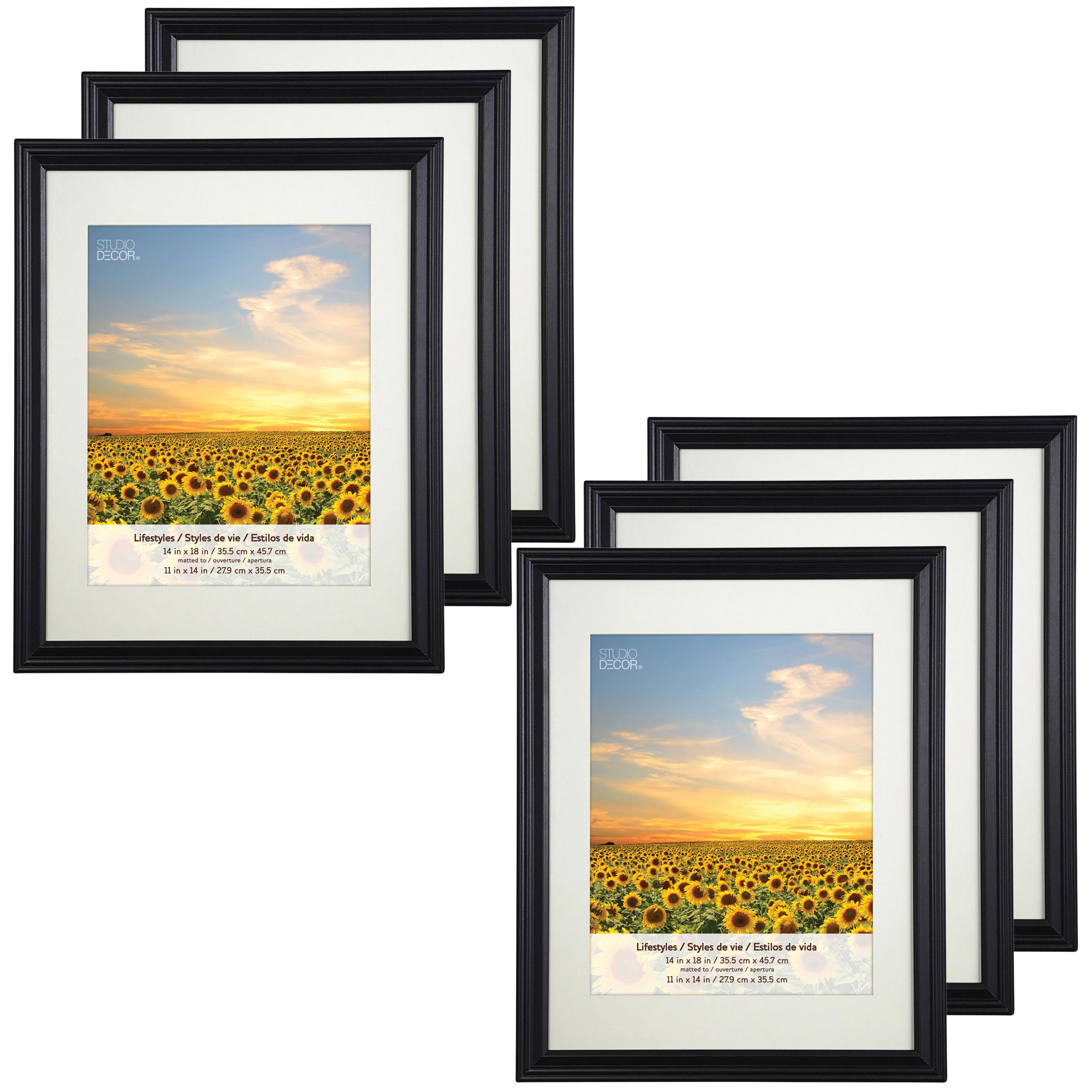 6 Pack: Black 11" x 14" Frame With Mat, Lifestyles™ By Studio Décor®