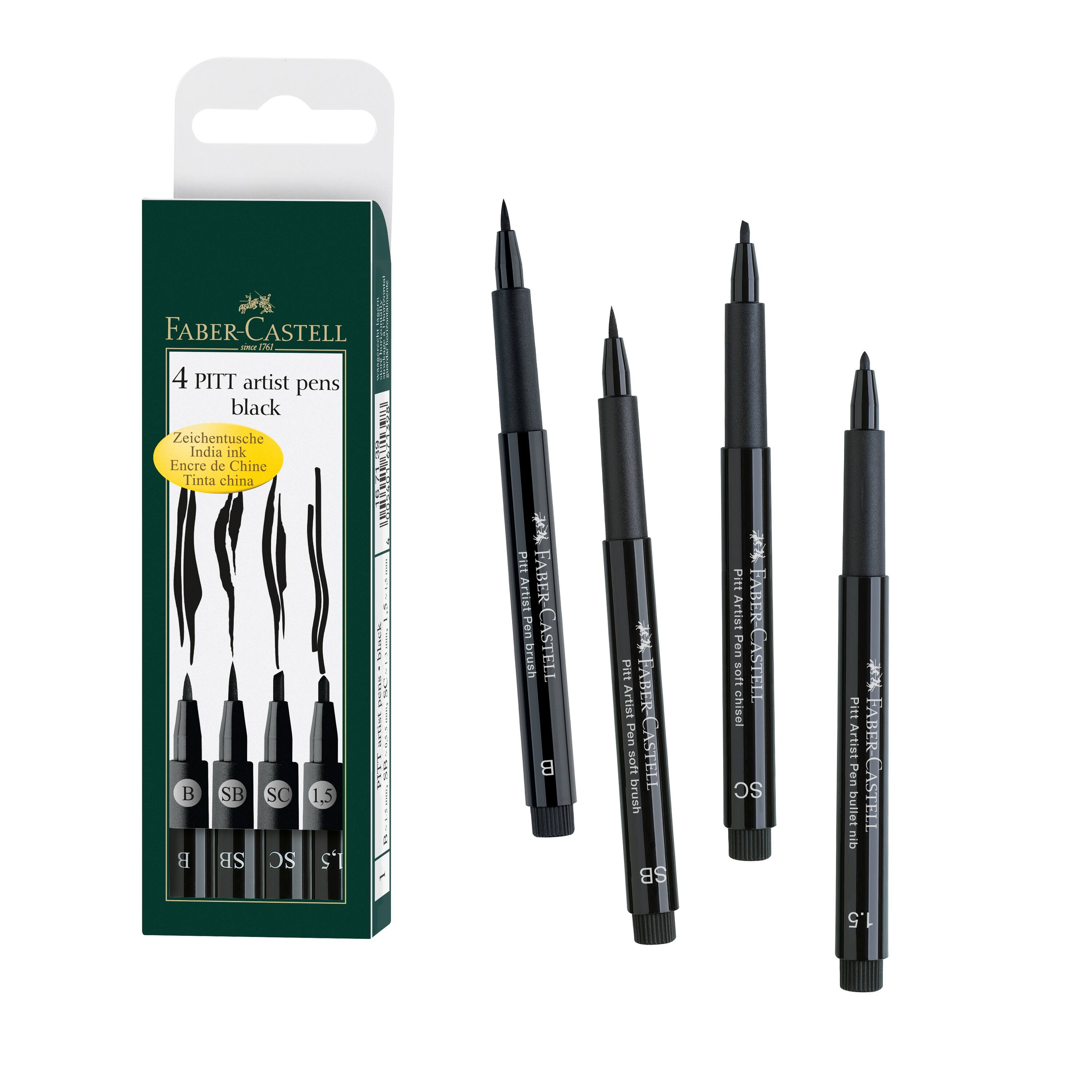 12 Packs: 4 ct. (48 total) Faber-Castell® PITT® Black Artist Pen Set