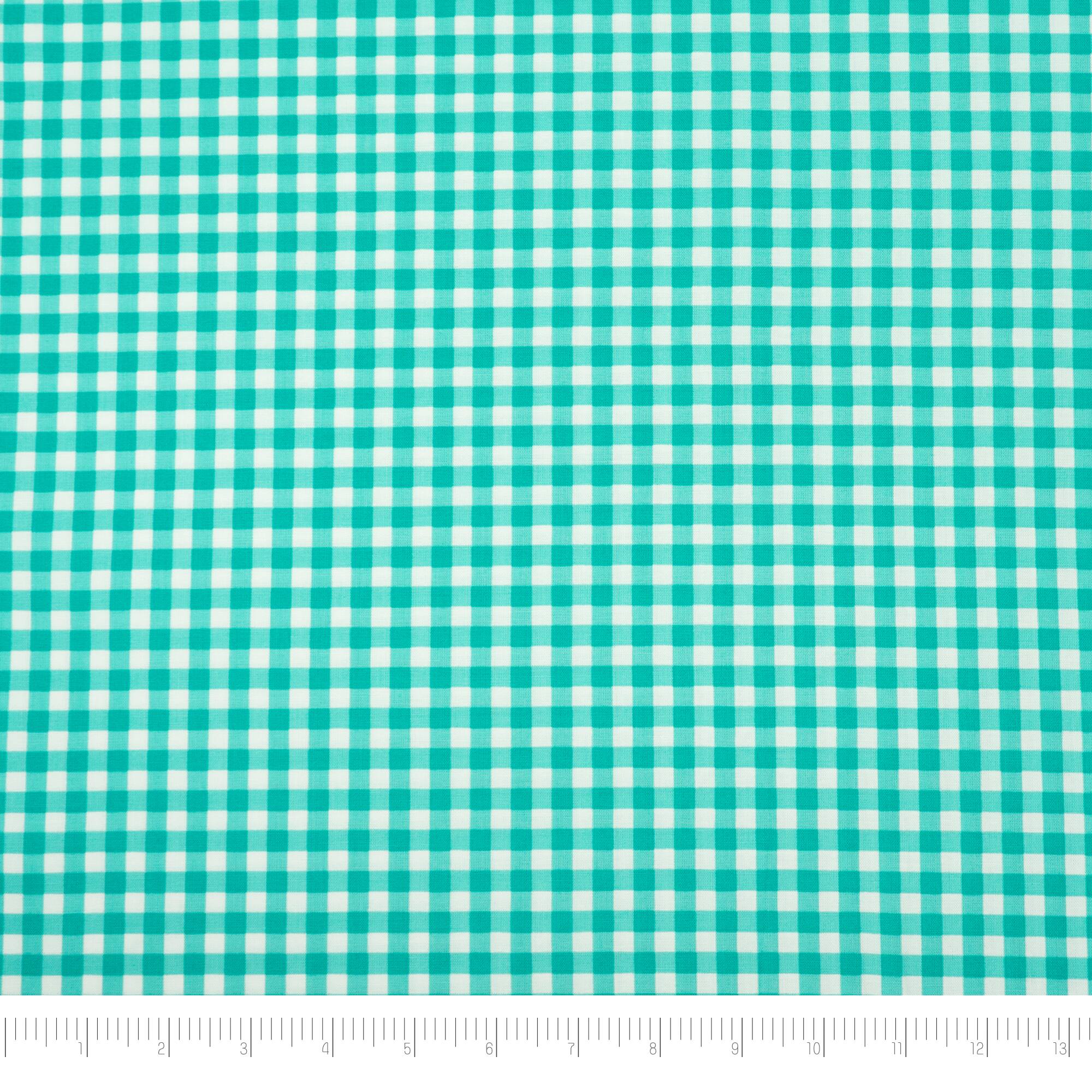 SINGER Aqua Gingham Check Cotton Fabric