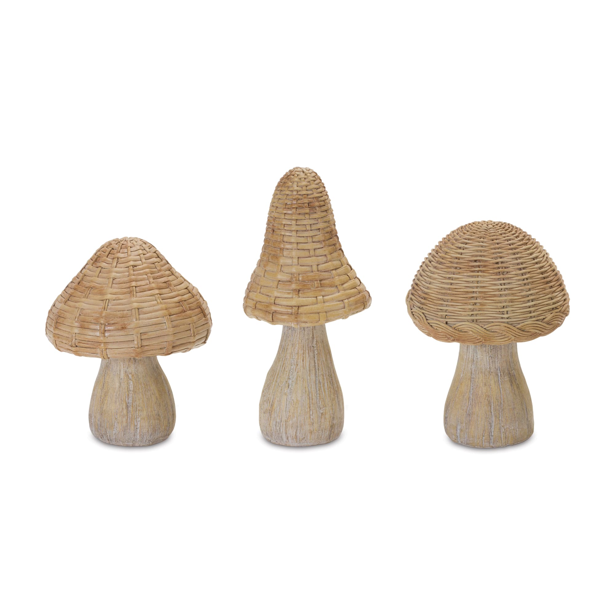 Wicker Mushroom D&#xE9;cor Set