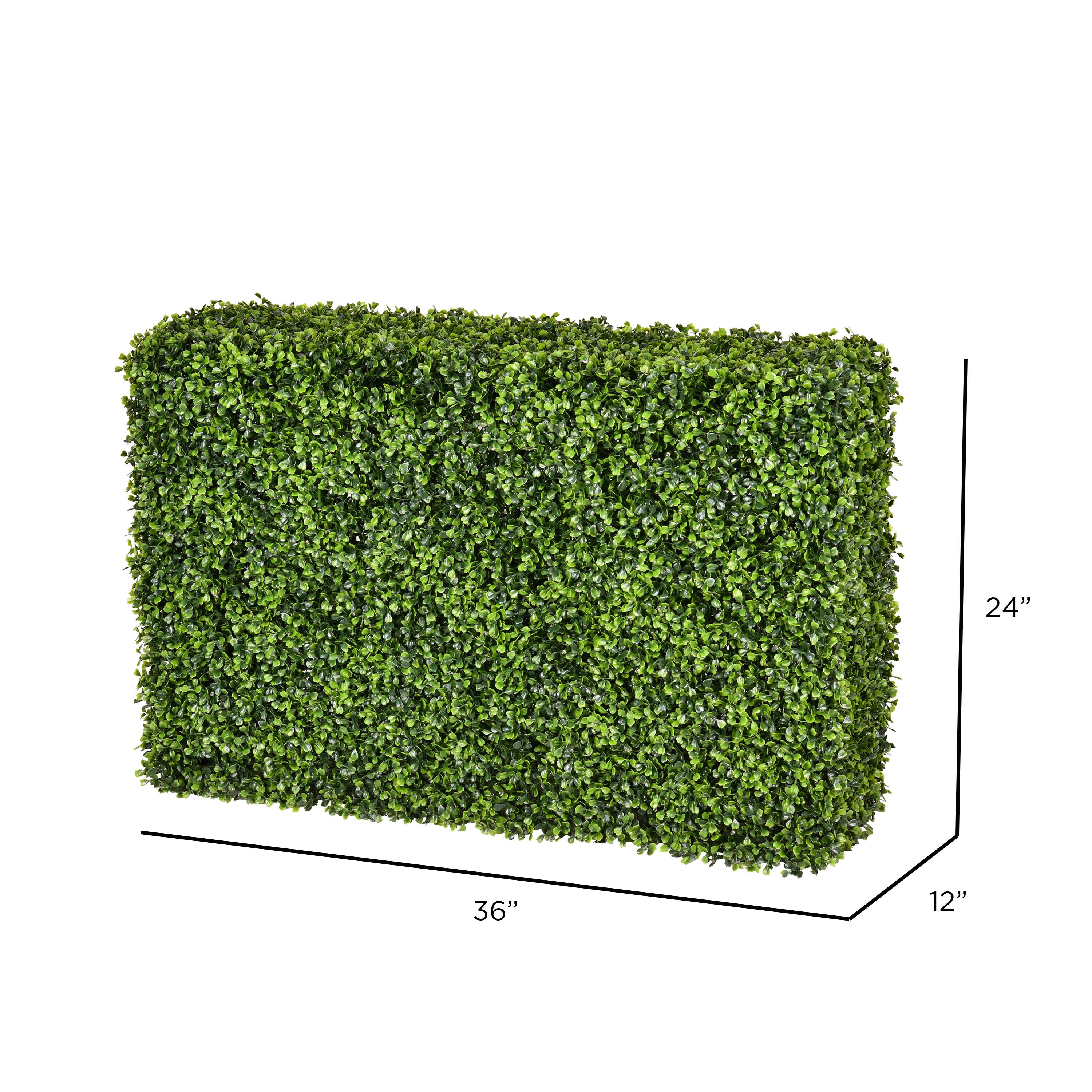 3ft. LED Artificial Green Boxwood Hedge