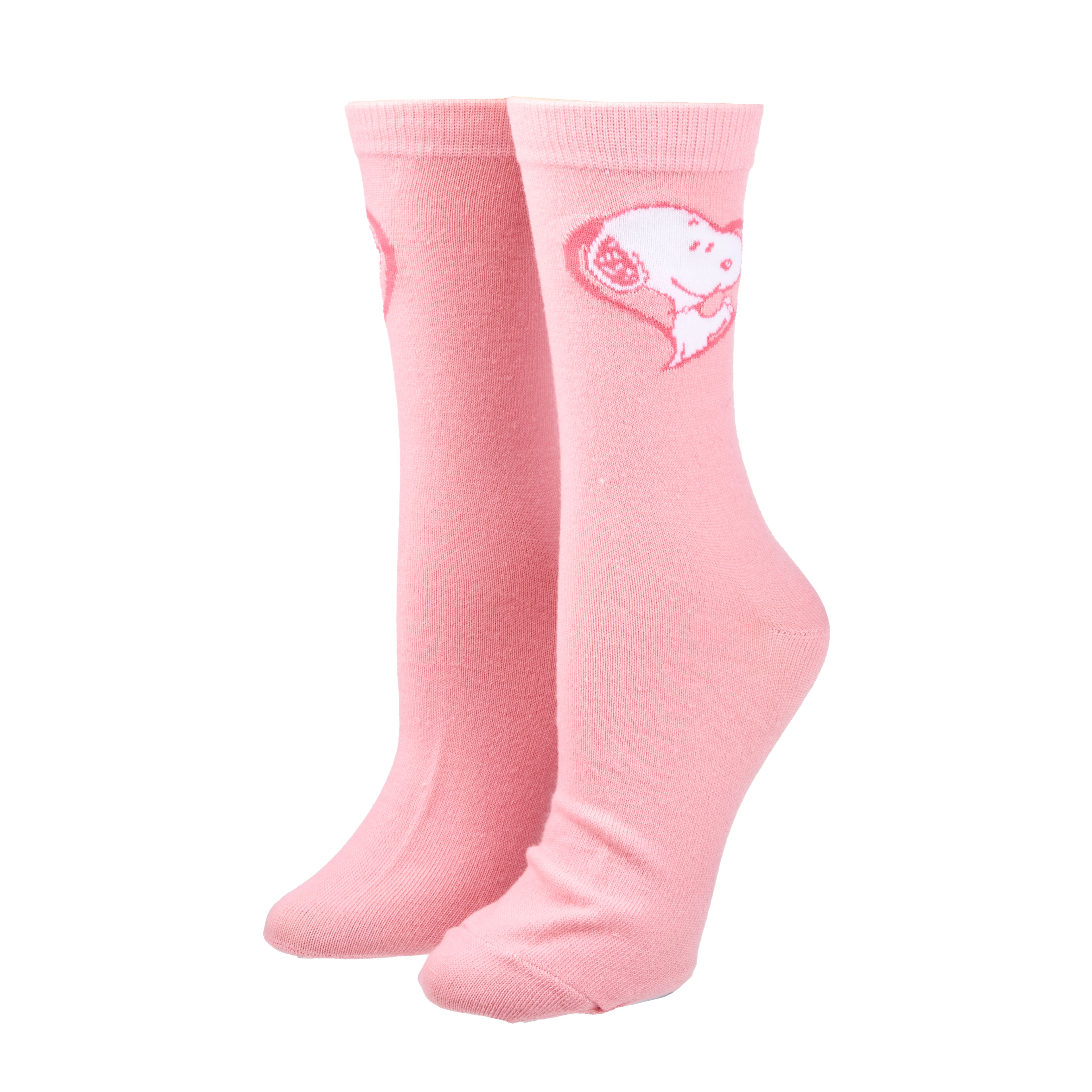 Peanuts&#xAE; Pink Snoopy Crochet 2 Pair Adult Crew Sock Set