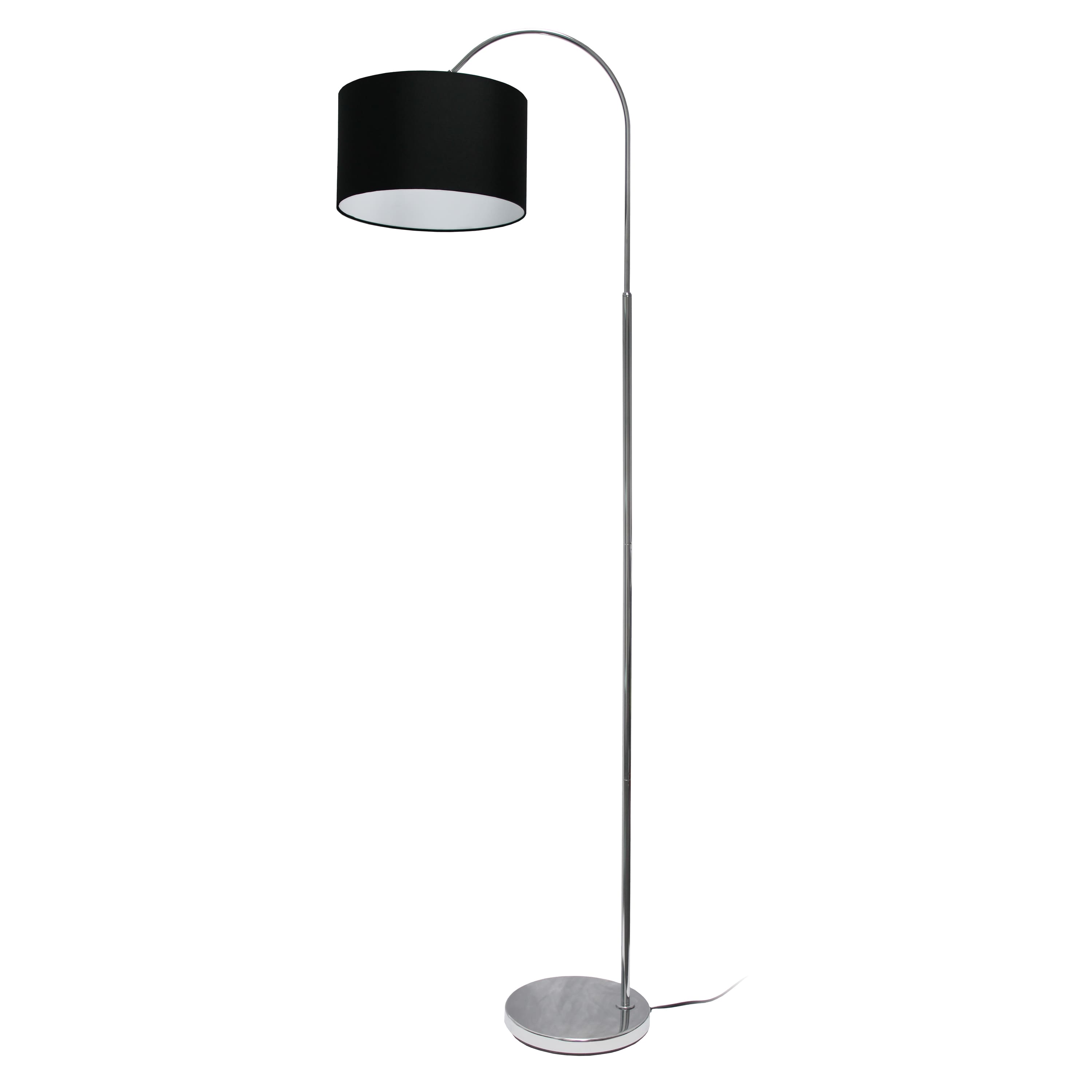 Simple Designs 65&#x22; Arched Brushed Nickel Floor Lamp