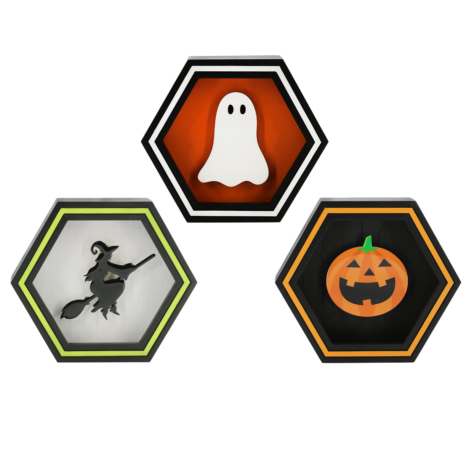 Assorted 7.75&#x22; Halloween Icon Hexagon Block Tabletop D&#xE9;cor, 1pc. by Ashland&#xAE;