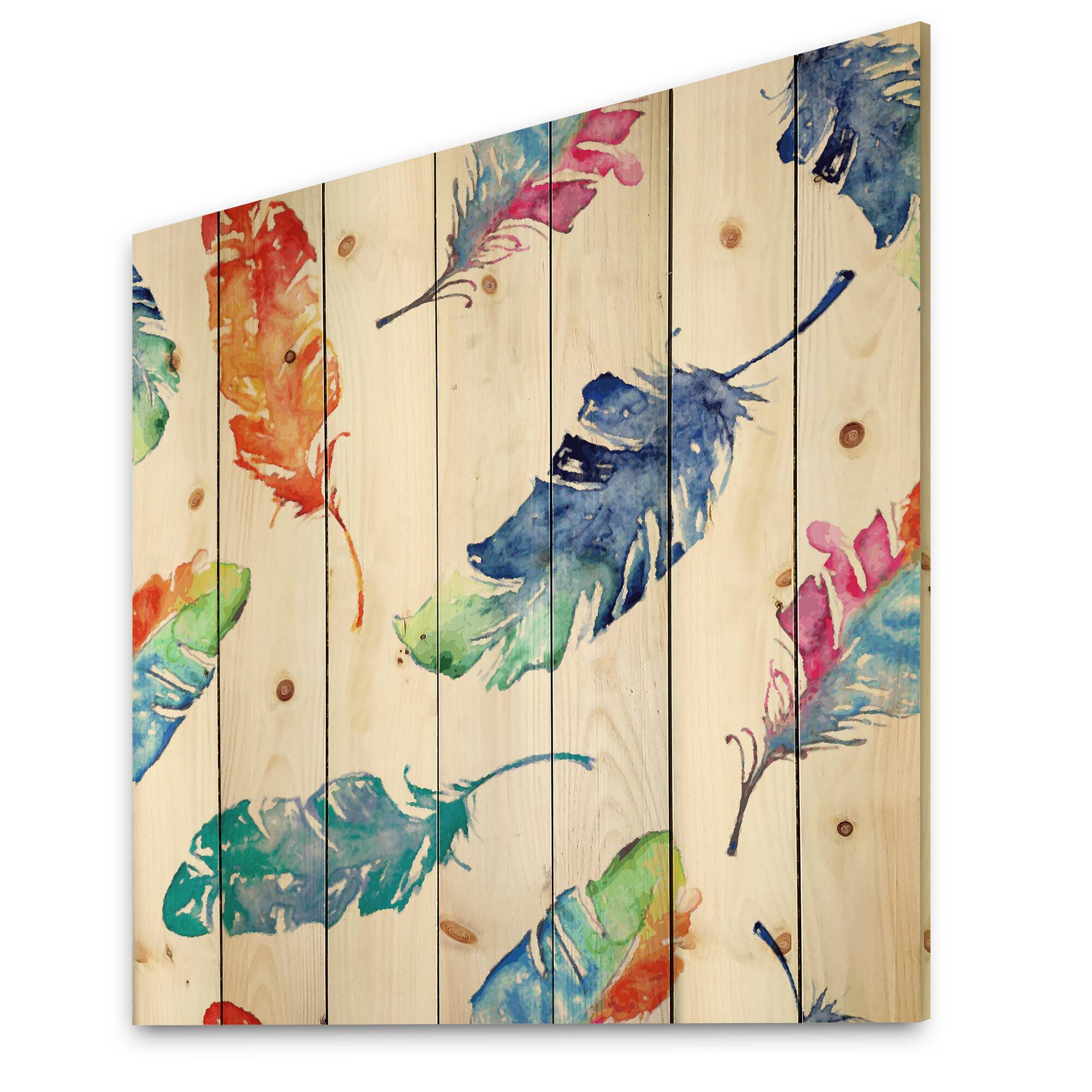 Designart - Ethnic Blue Feathers