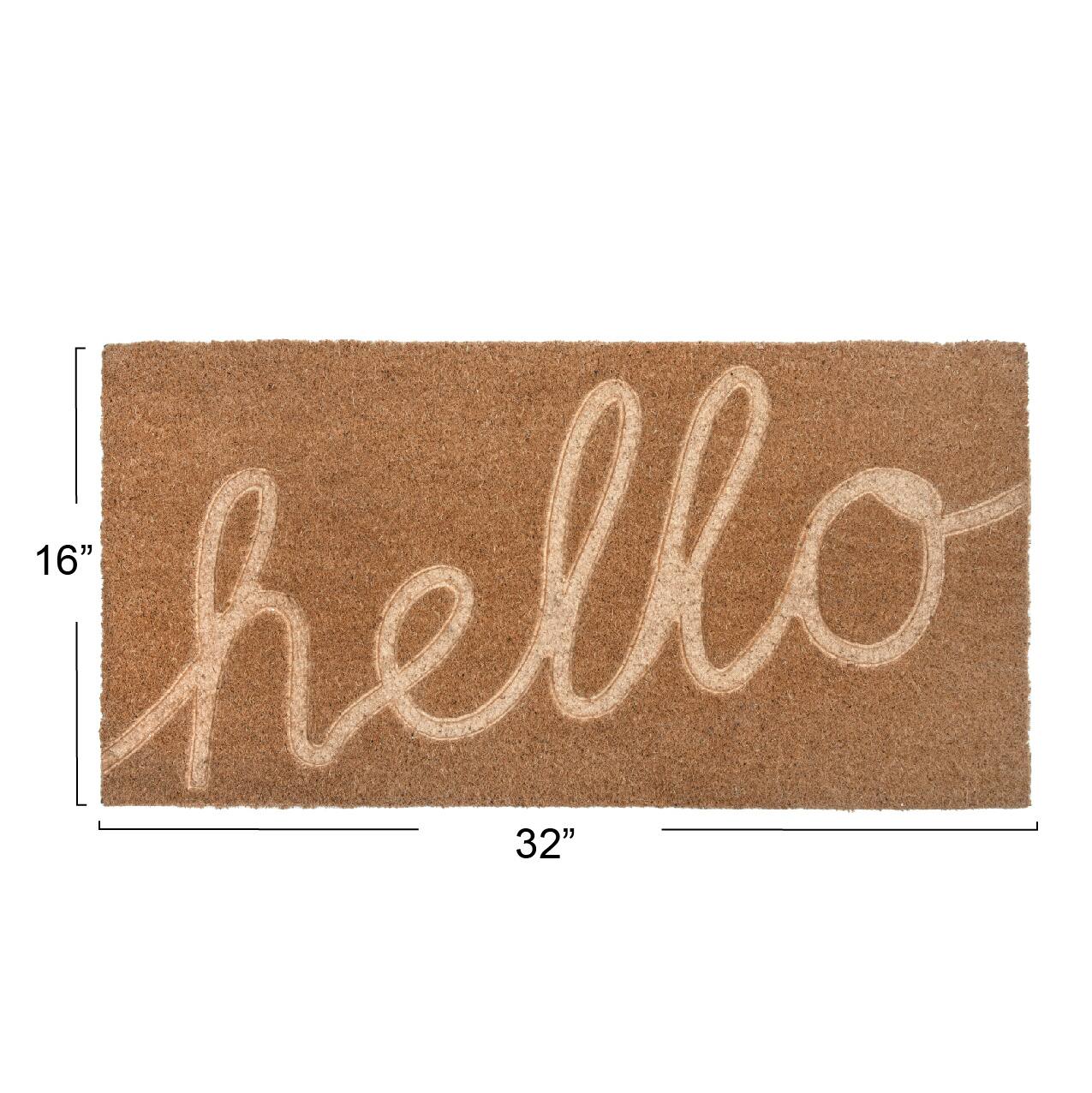 Hello Honey® Nautral Hello Engraved Coir Doormat