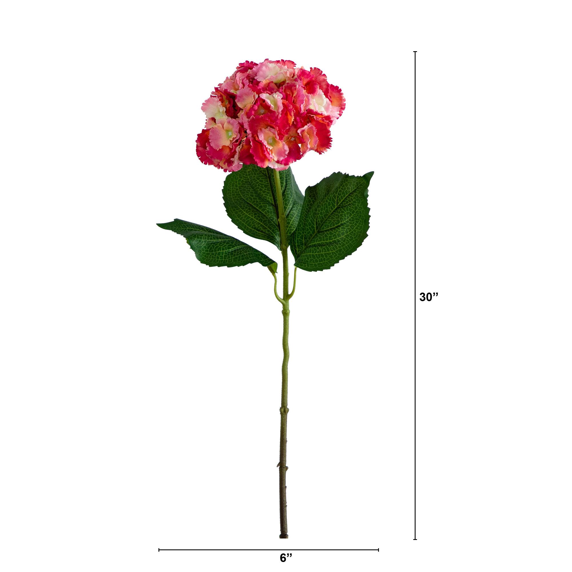 30&#x22; Pink Hydrangea Flower Stems, 3ct.