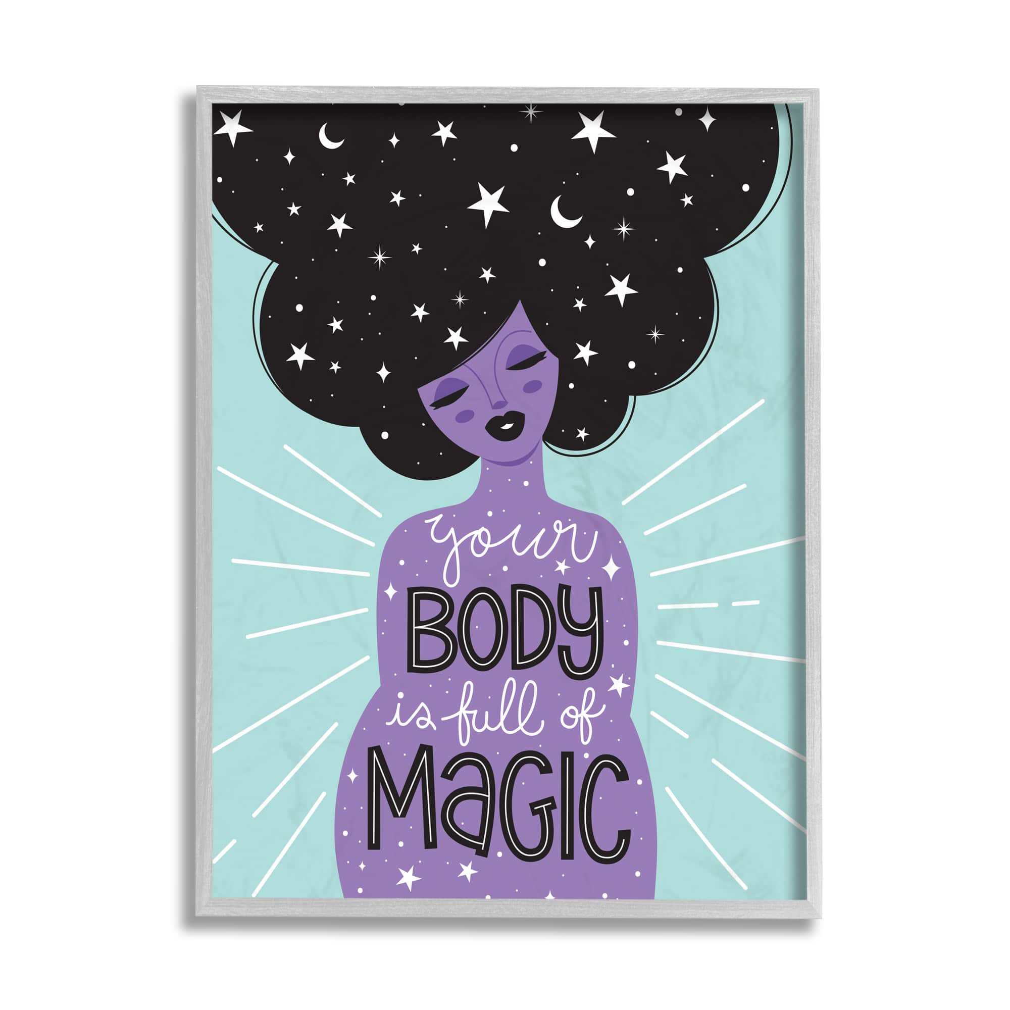 Stupell Industries Body Full of Magic Wall Art in Gray Frame