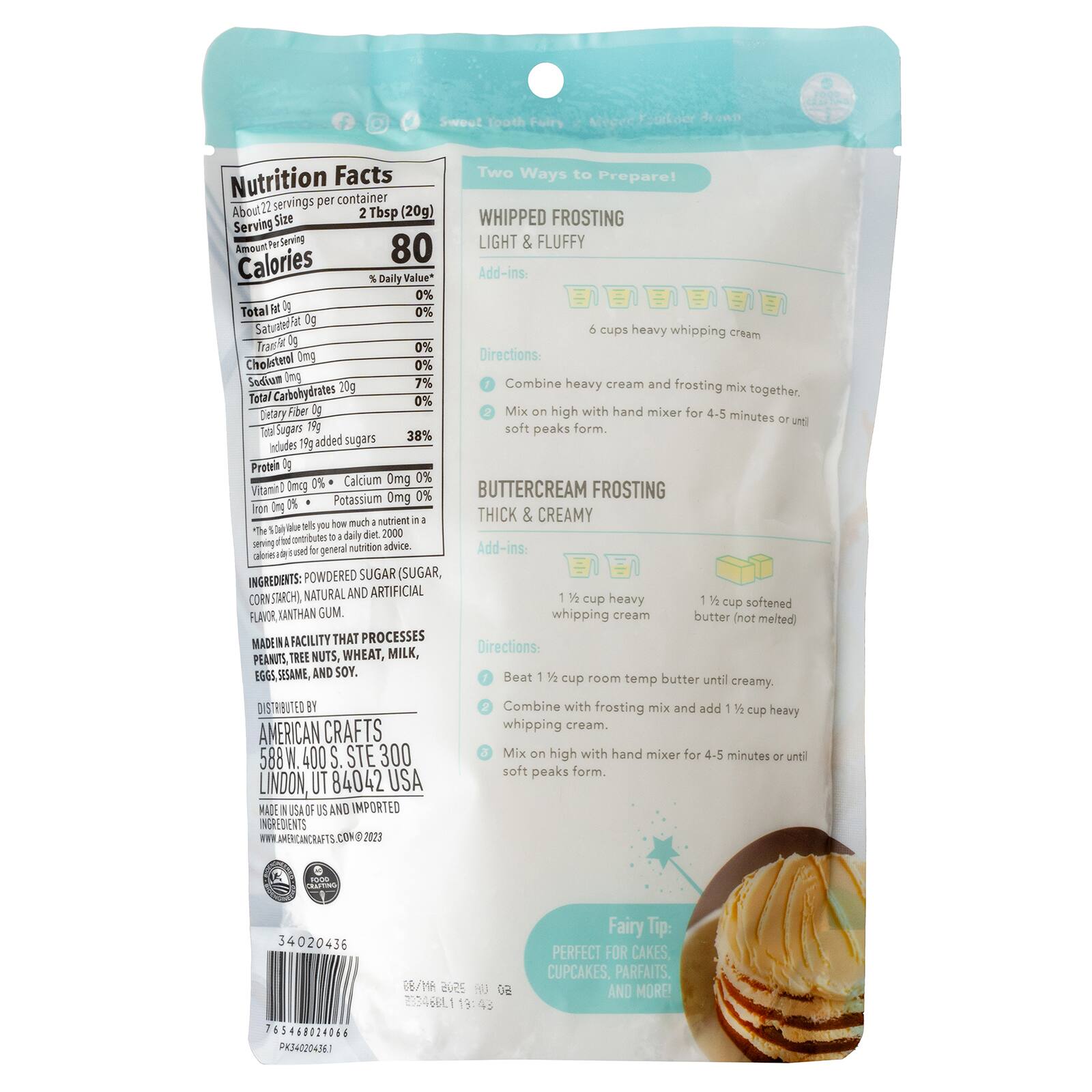 Sweet Tooth Fairy® Vanilla Whipped Frosting Mix