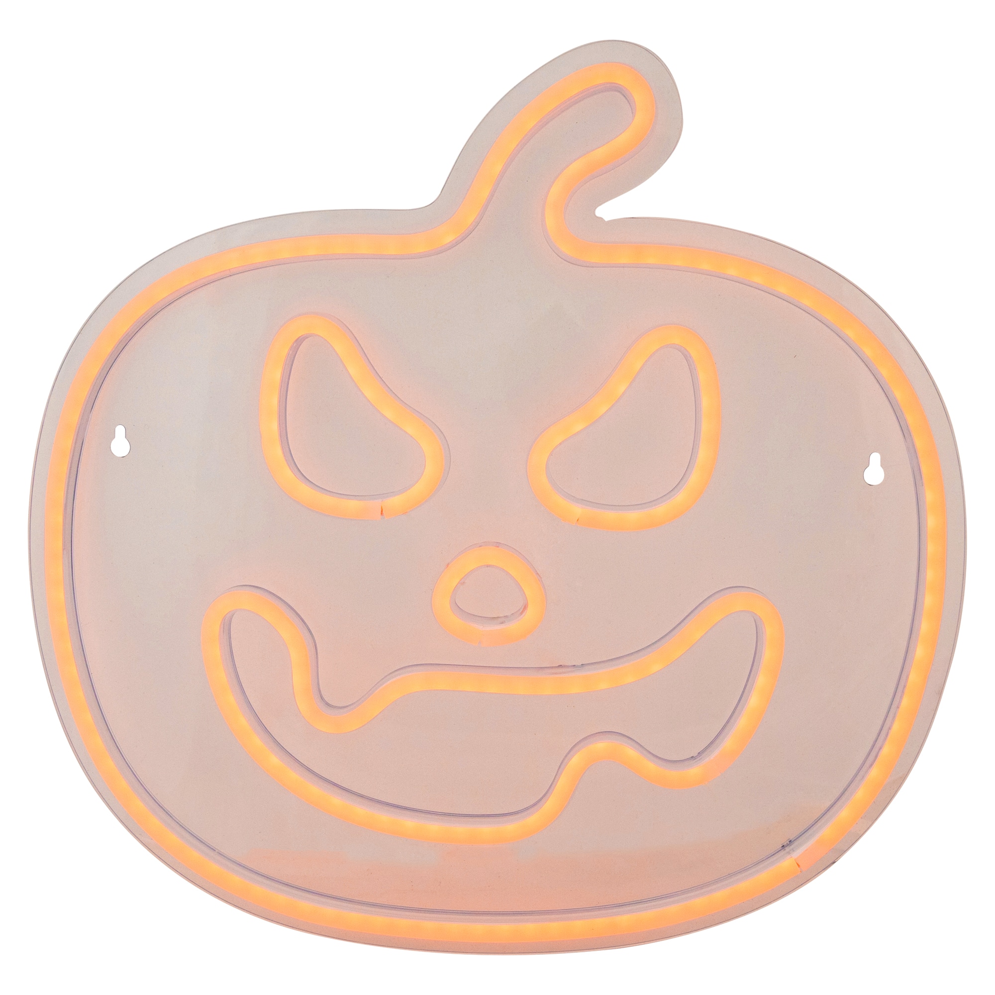 15" Orange LED Neon Style Jack-O-Lantern Halloween Window Silhouette