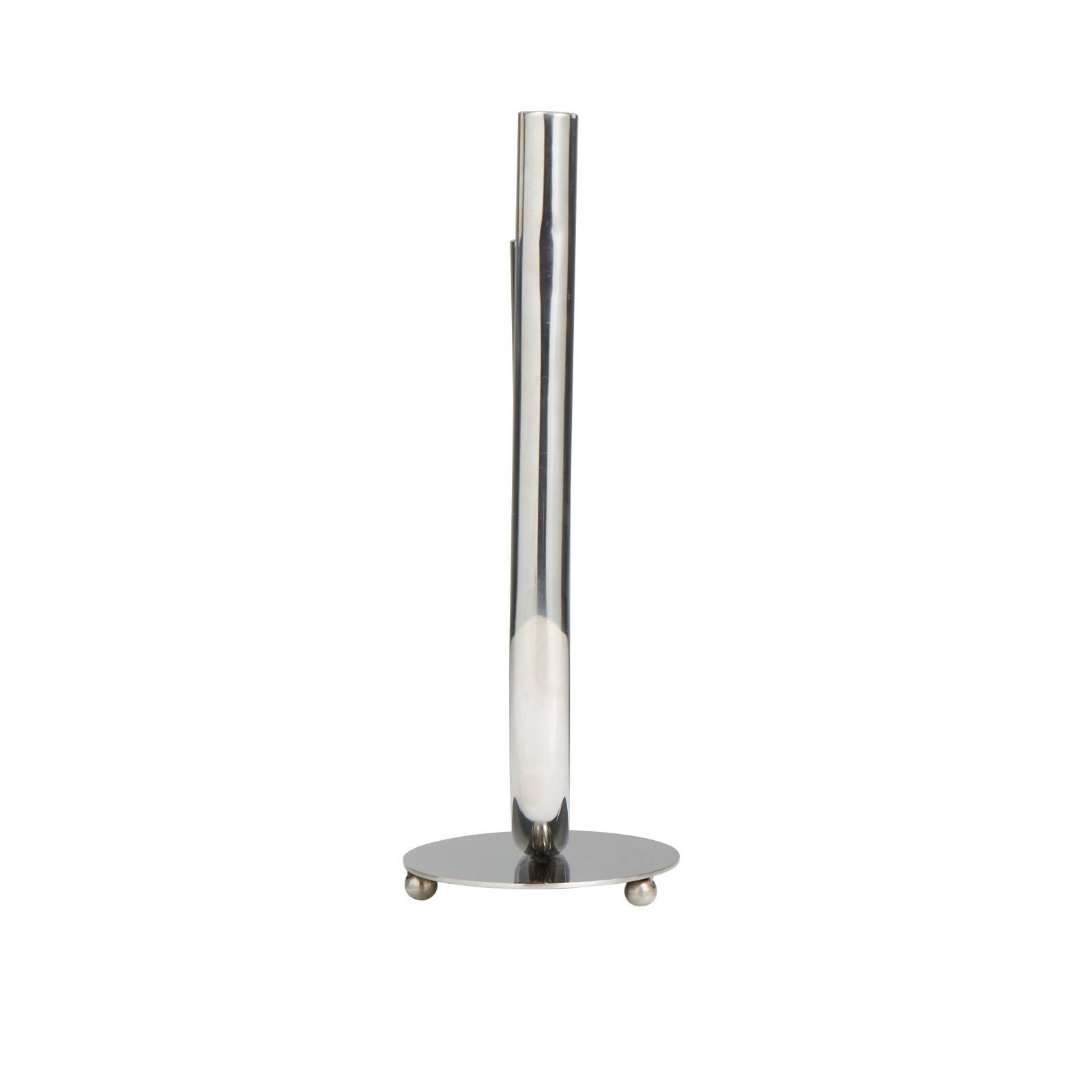14" Silver Stainless Steel Abstract U-Shaped Candelabra