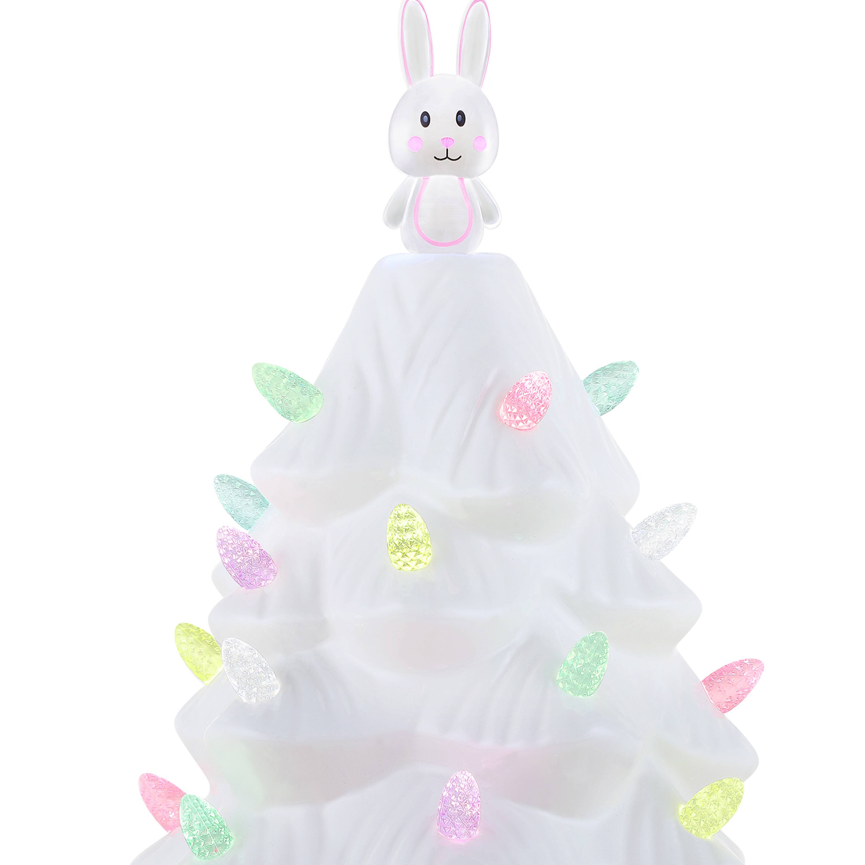 Mr. Cottontail White 13&#x22; Ceramic Easter Bunny Tree