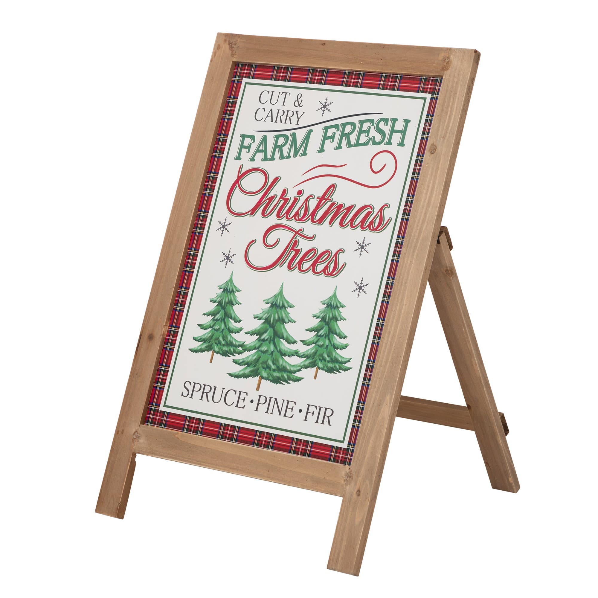 Glitzhome&#xAE; 24&#x22; Wooden Christmas Trees Porch Sign