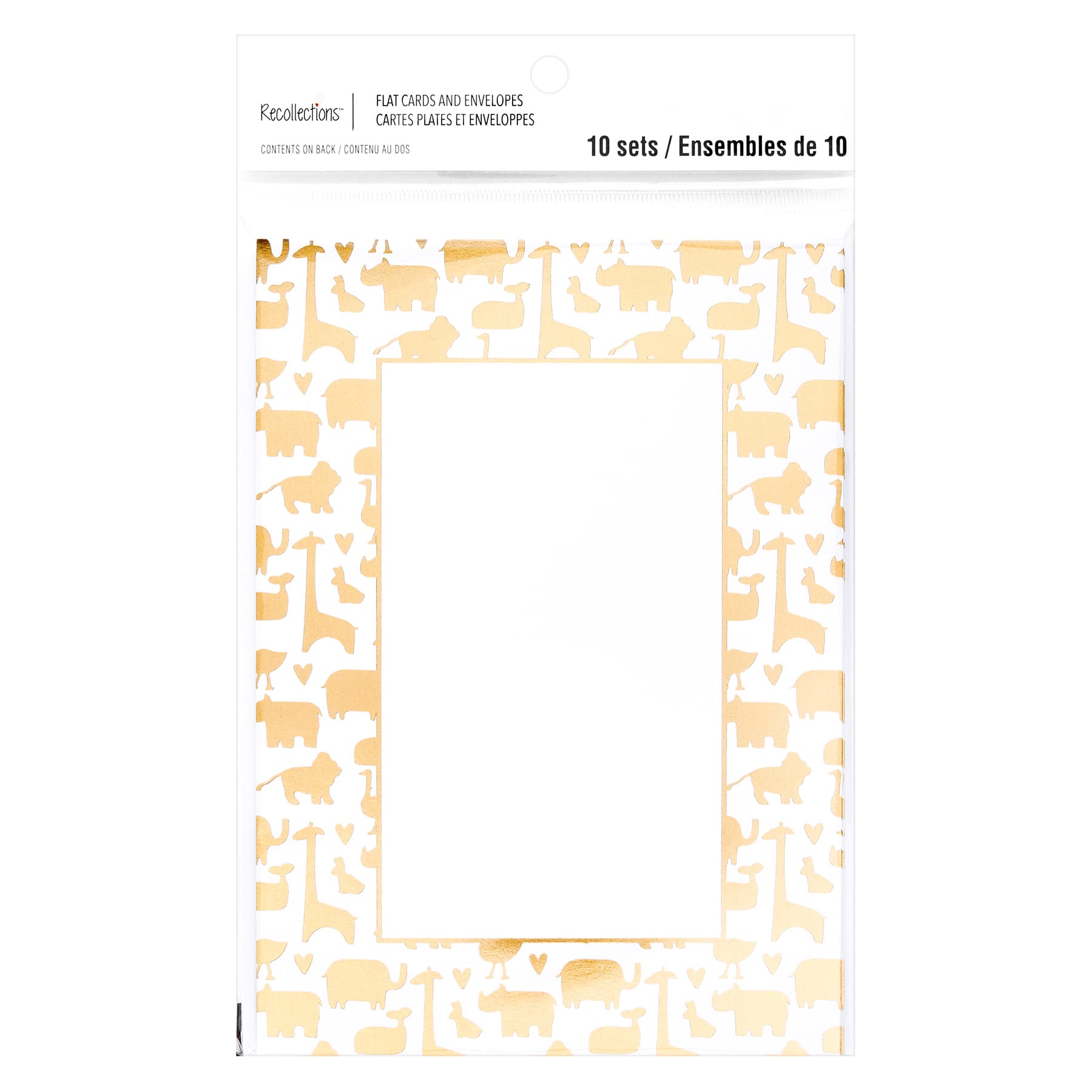 Gold Animals Flat Cards & Envelopes by Recollections™, 5" x 7"