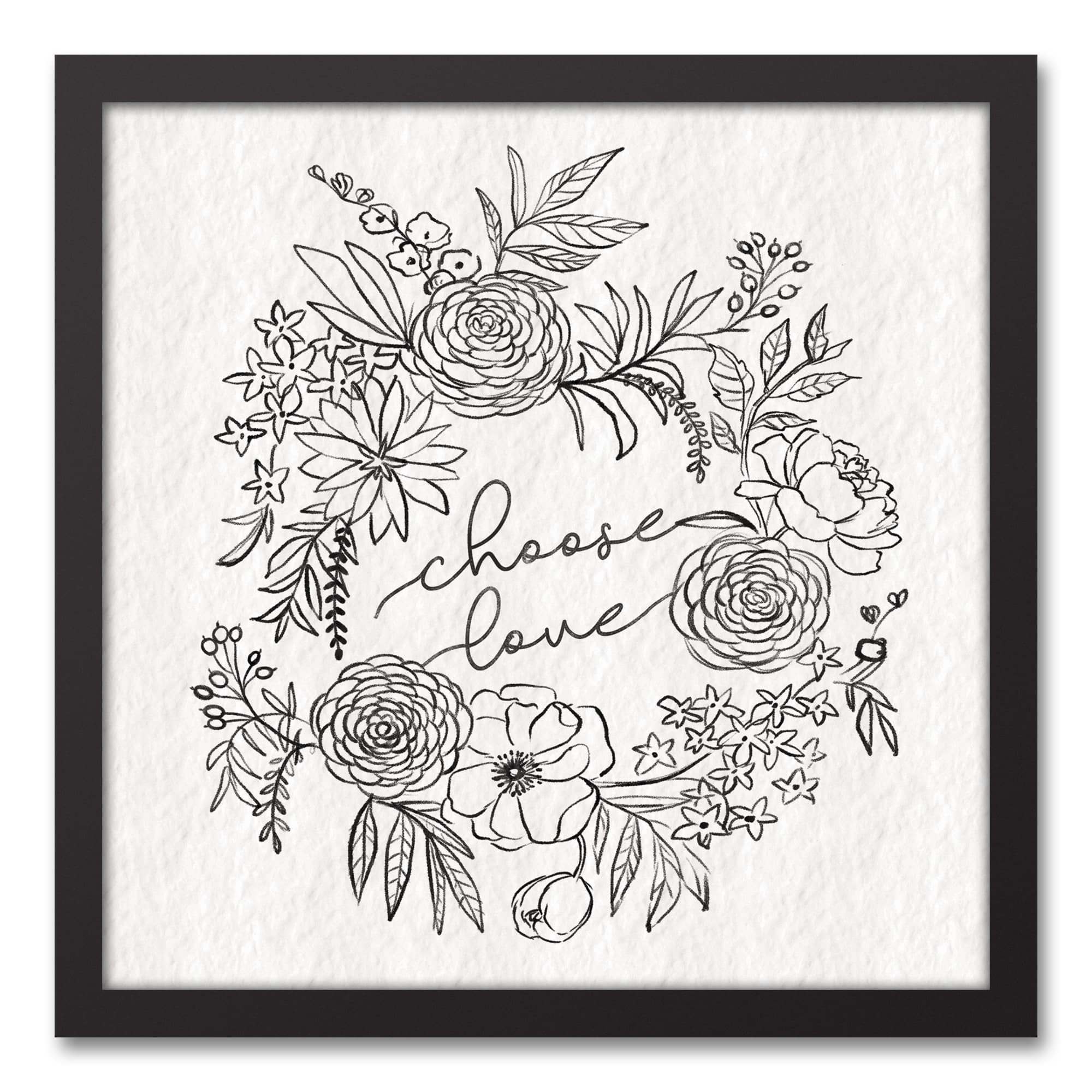 Choose Love 17.73" x 17.73" Black Framed Canvas