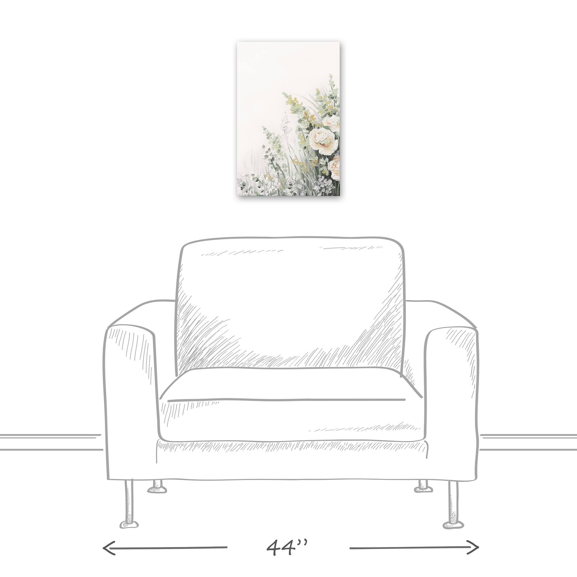 Soft Painted Wildflowers 12" x 18" Canvas Wall Art