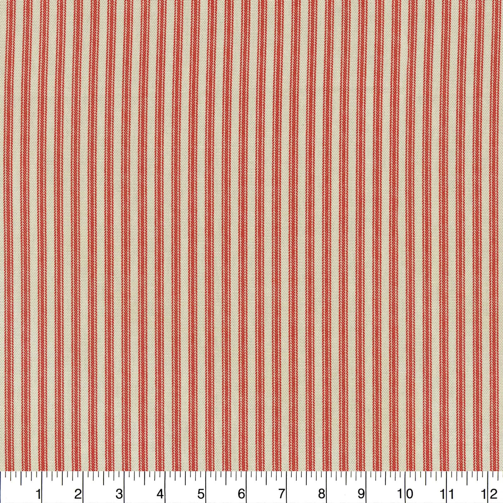 P/K Lifestyles Red Ticking Stripe Home D&#xE9;cor Fabric