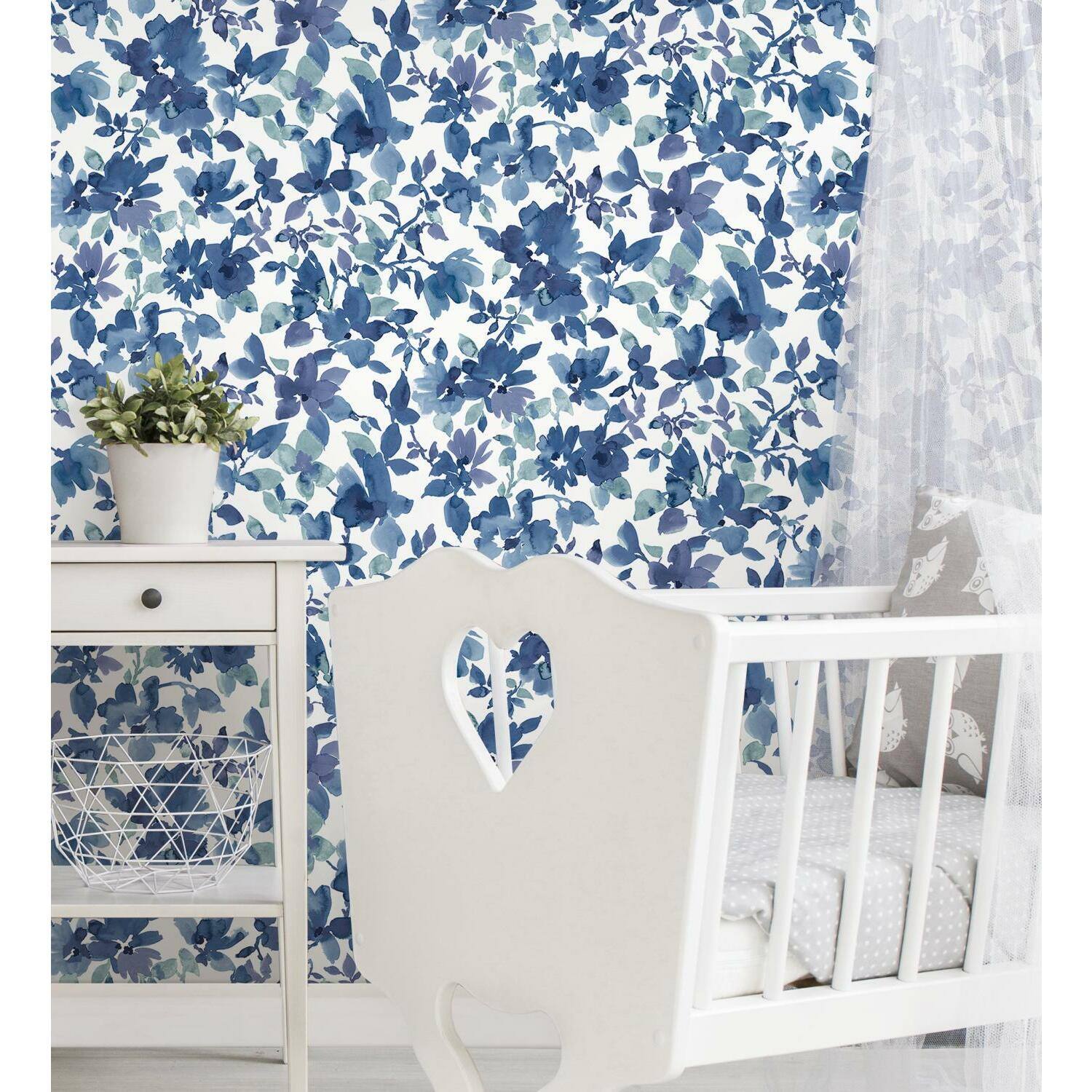RoomMates Watercolor Floral Peel & Stick Wallpaper