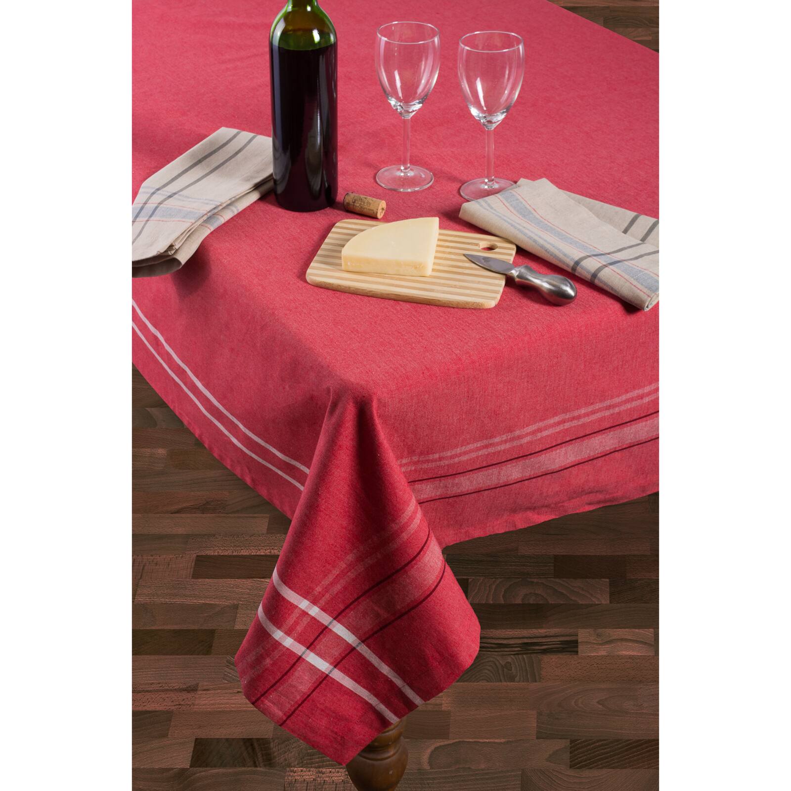 Tango Red French Chambray Tablecloth 60" x 84"