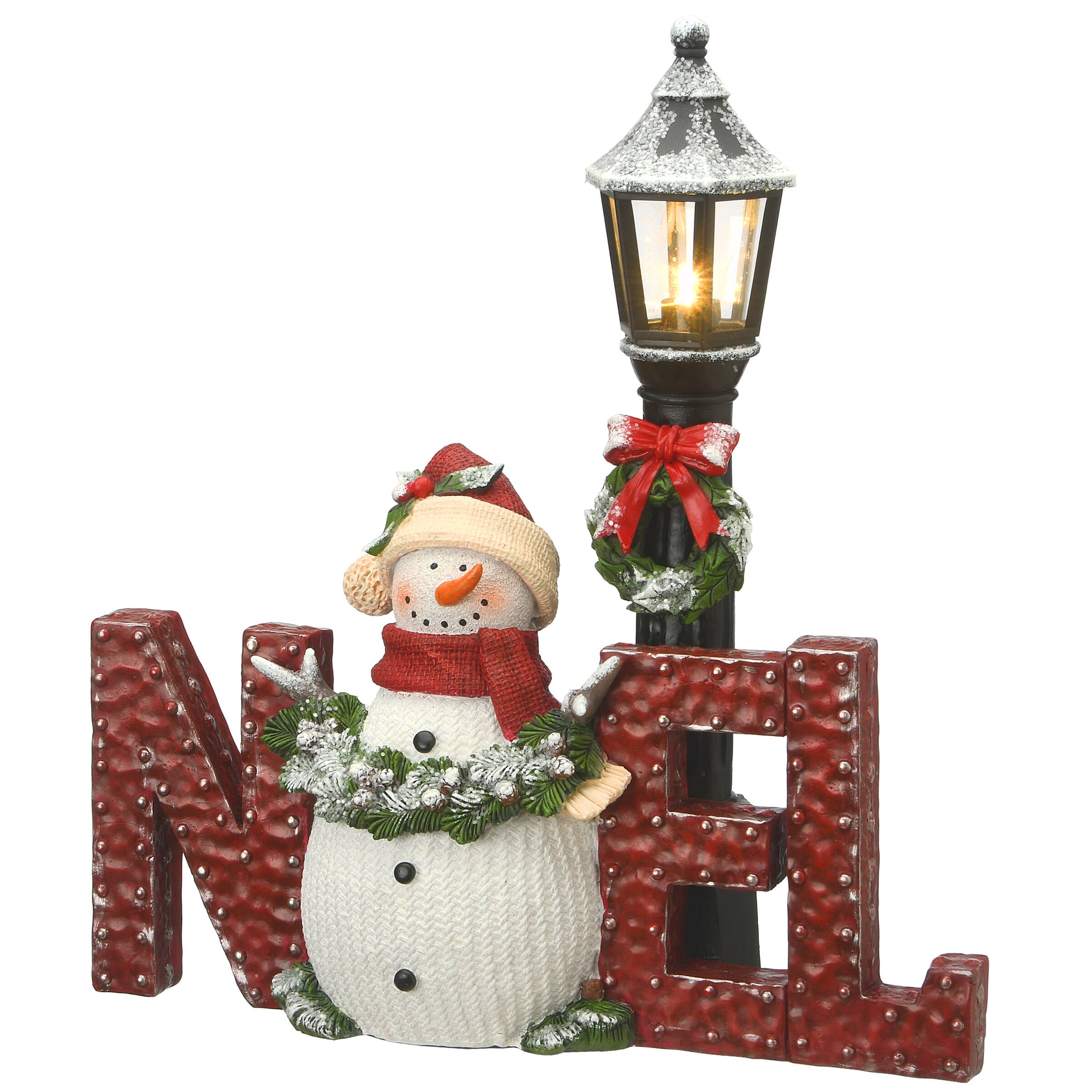 12" LED Snowman & Lamppost Decoration