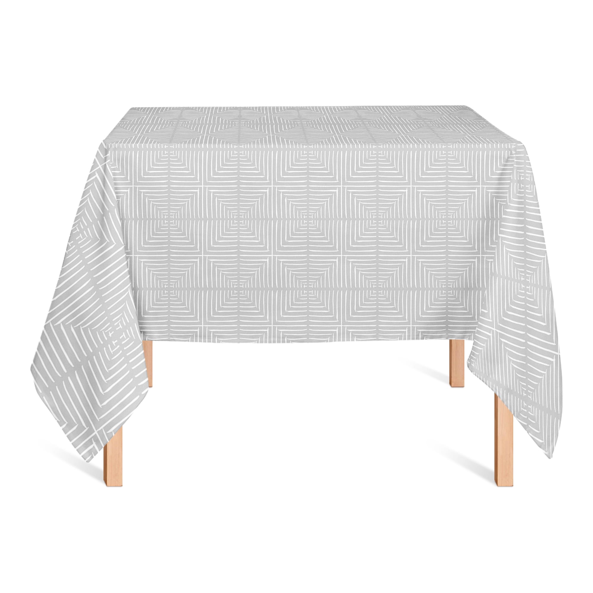 58&#x22; Gray Geometric Diamonds Tablecloth