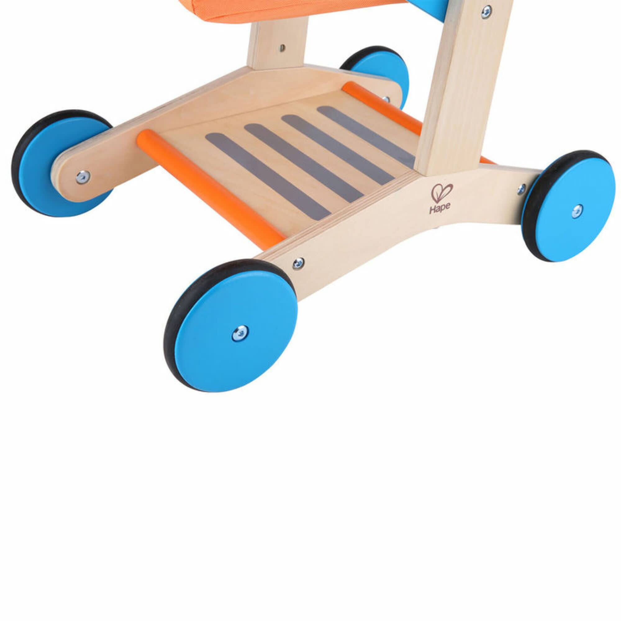 Hape Orange & Blue Wooden Shopping Cart