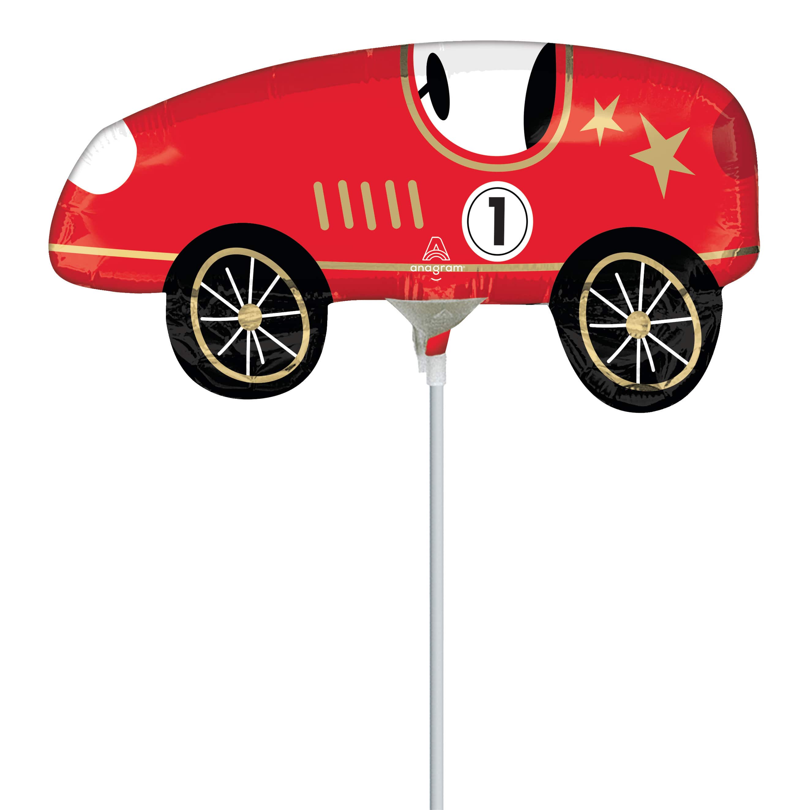 14&#x22; Race Cars Foil Stick Balloon