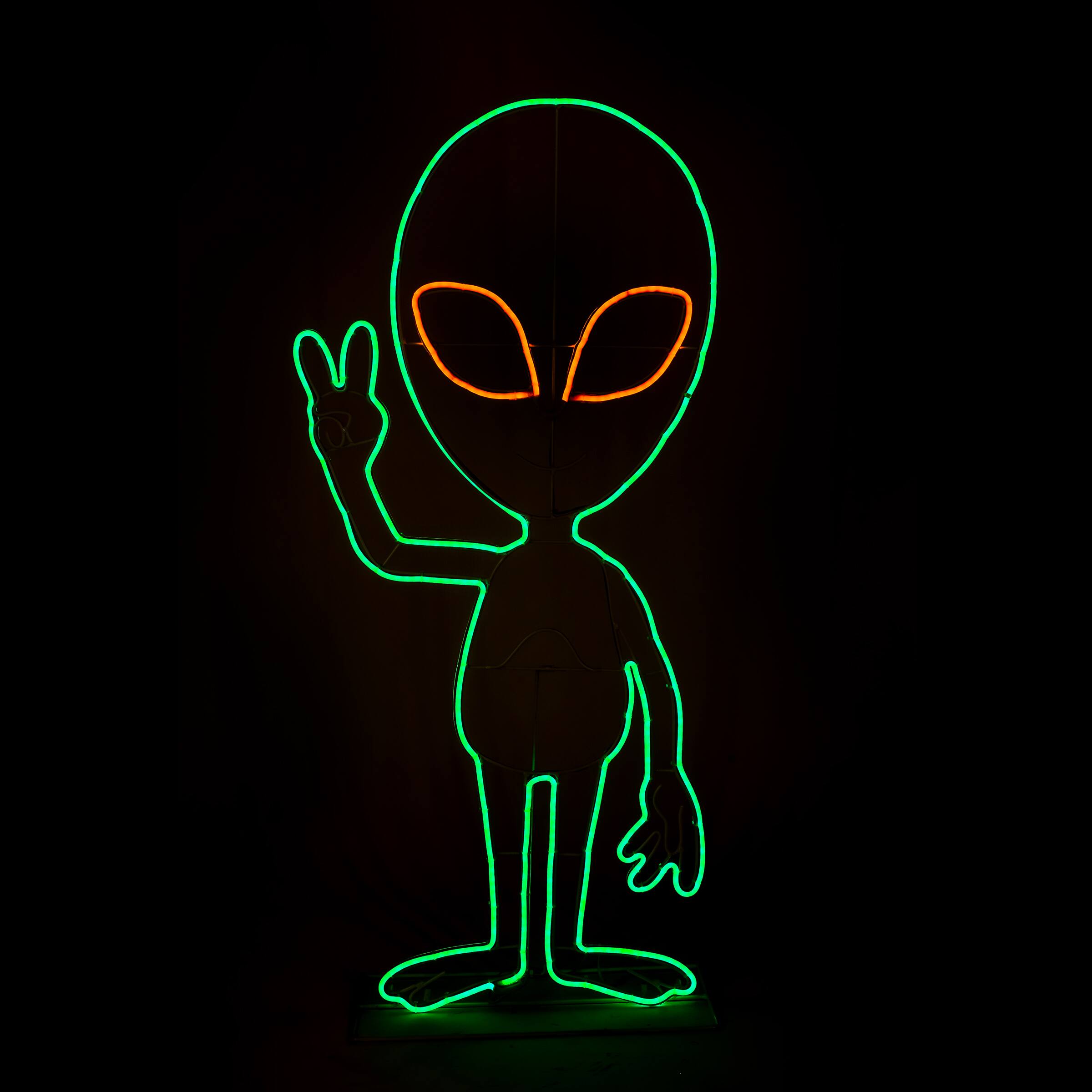 40" Halloween Neon Style Alien Decoration