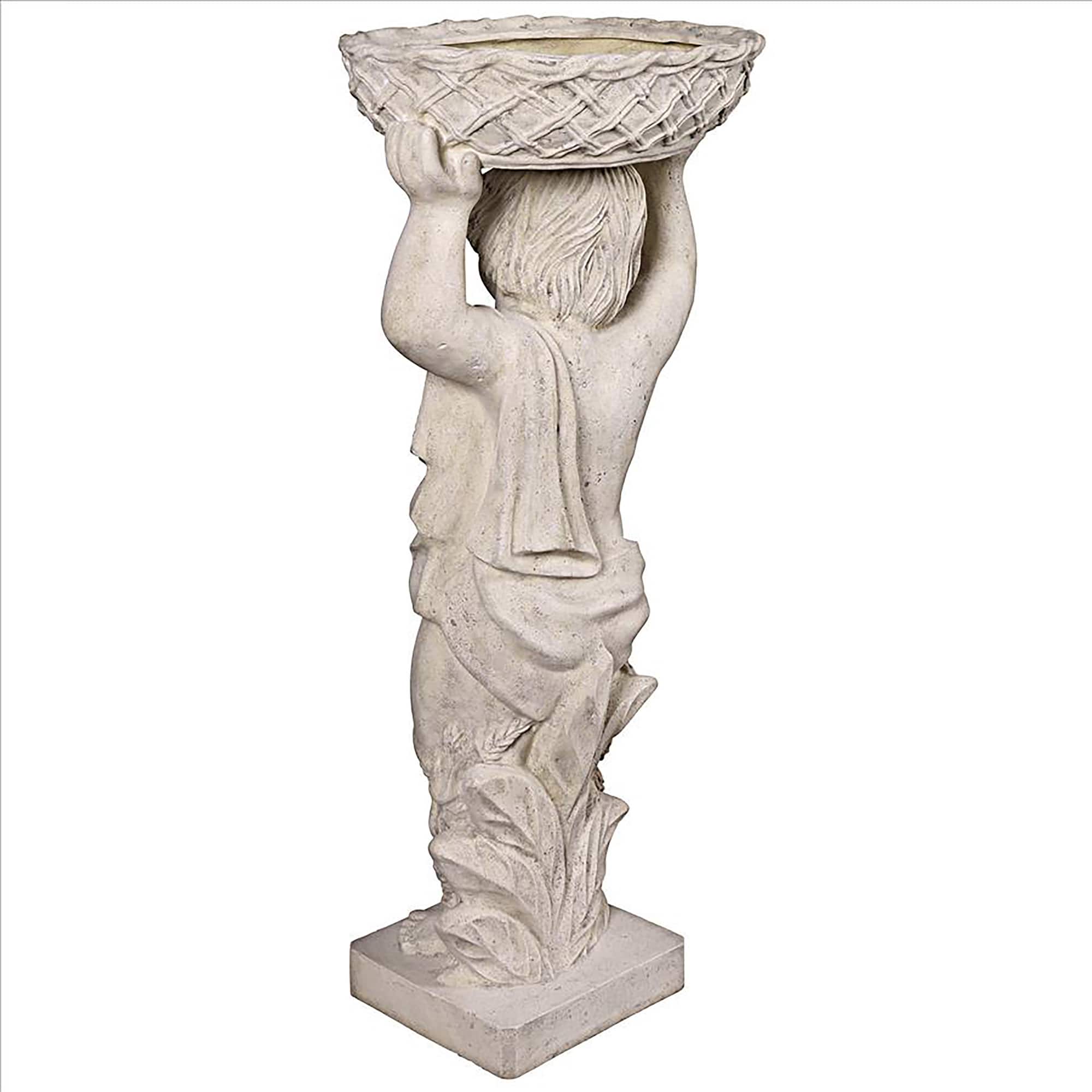 Design Toscano 41&#x22; Bacchus Right Young Bacchus with Basket Planter Garden Statue