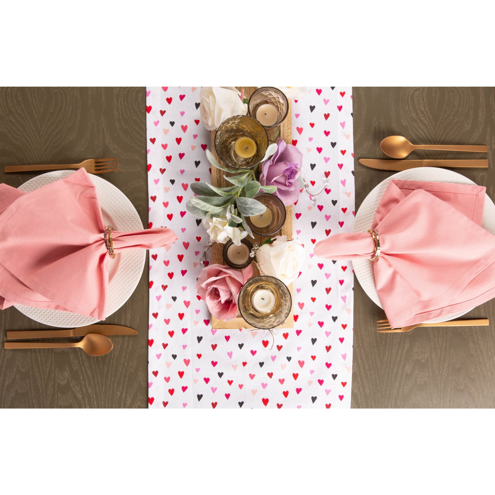 DII&#xAE; 72&#x22; Confetti Hearts Print Table Runner