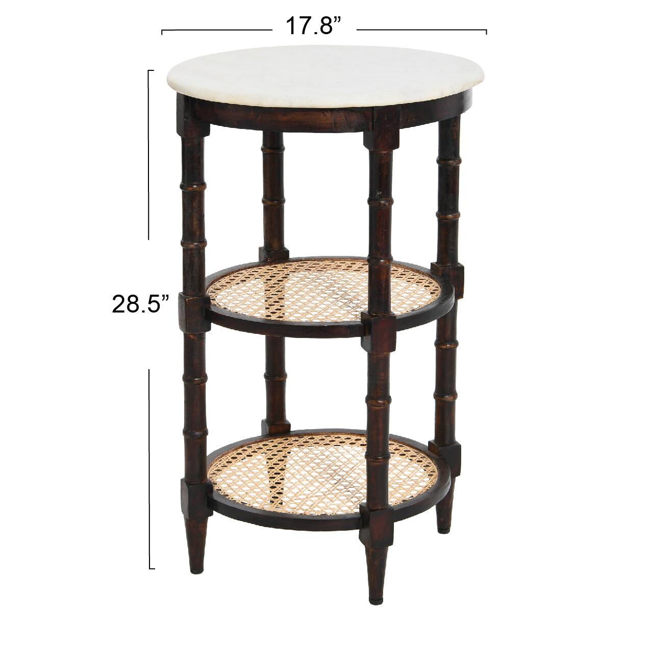 Hello Honey&#xAE; 28&#x22; Round Wood End Table with Marble Top