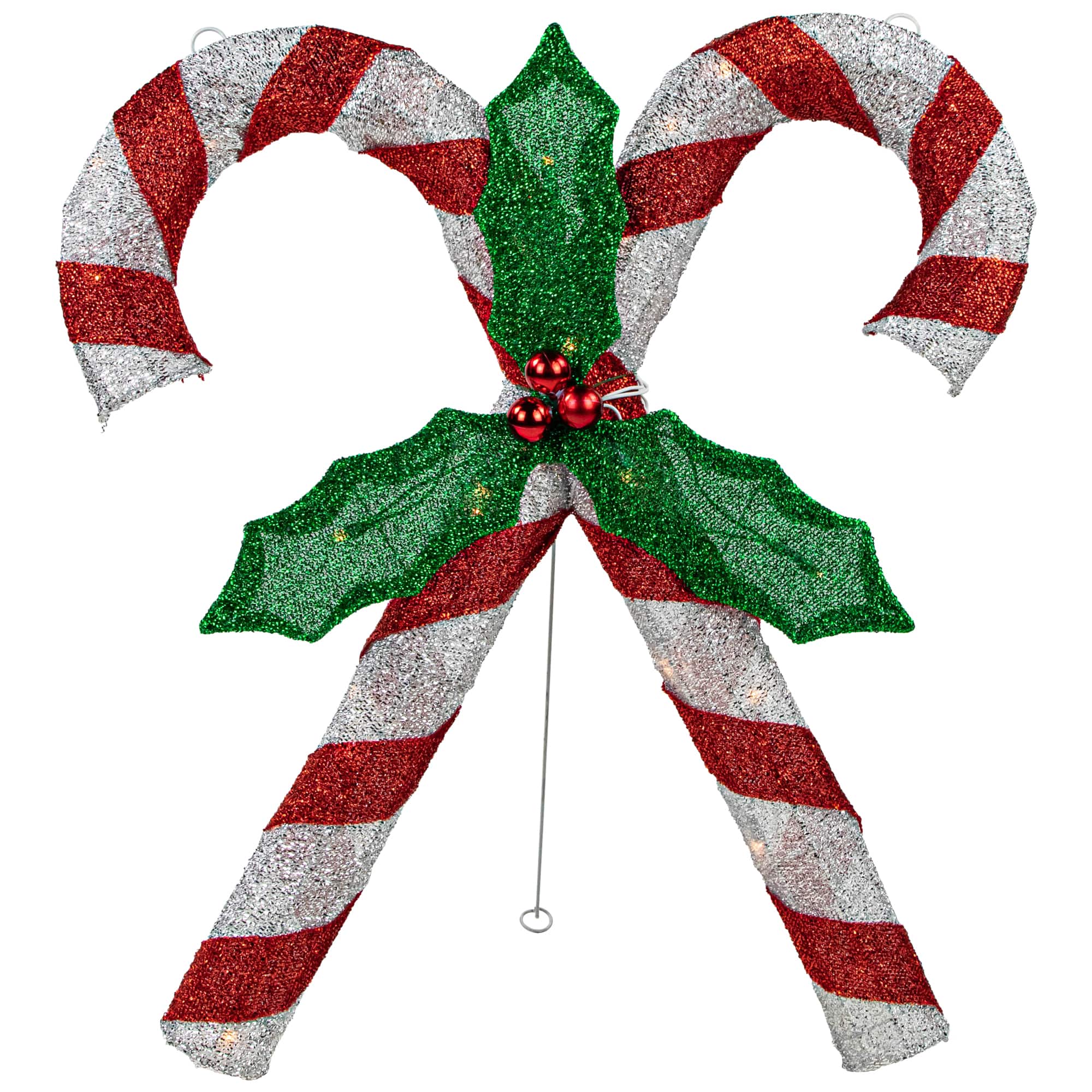 26" Red & White Lighted Double Candy Cane Outdoor Christmas Décor