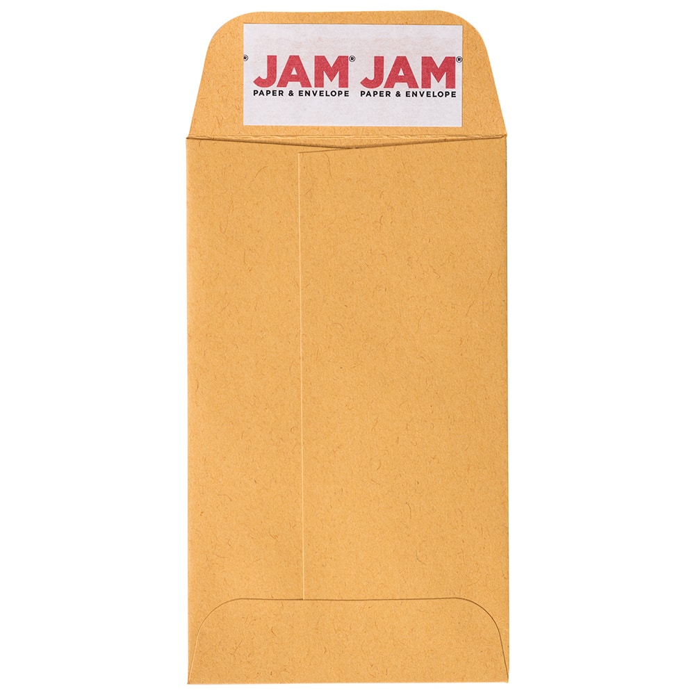 JAM Paper Brown Kraft Manila #4 Coin Business Commercial Envelopes with Peel &#x26; Seal Closure