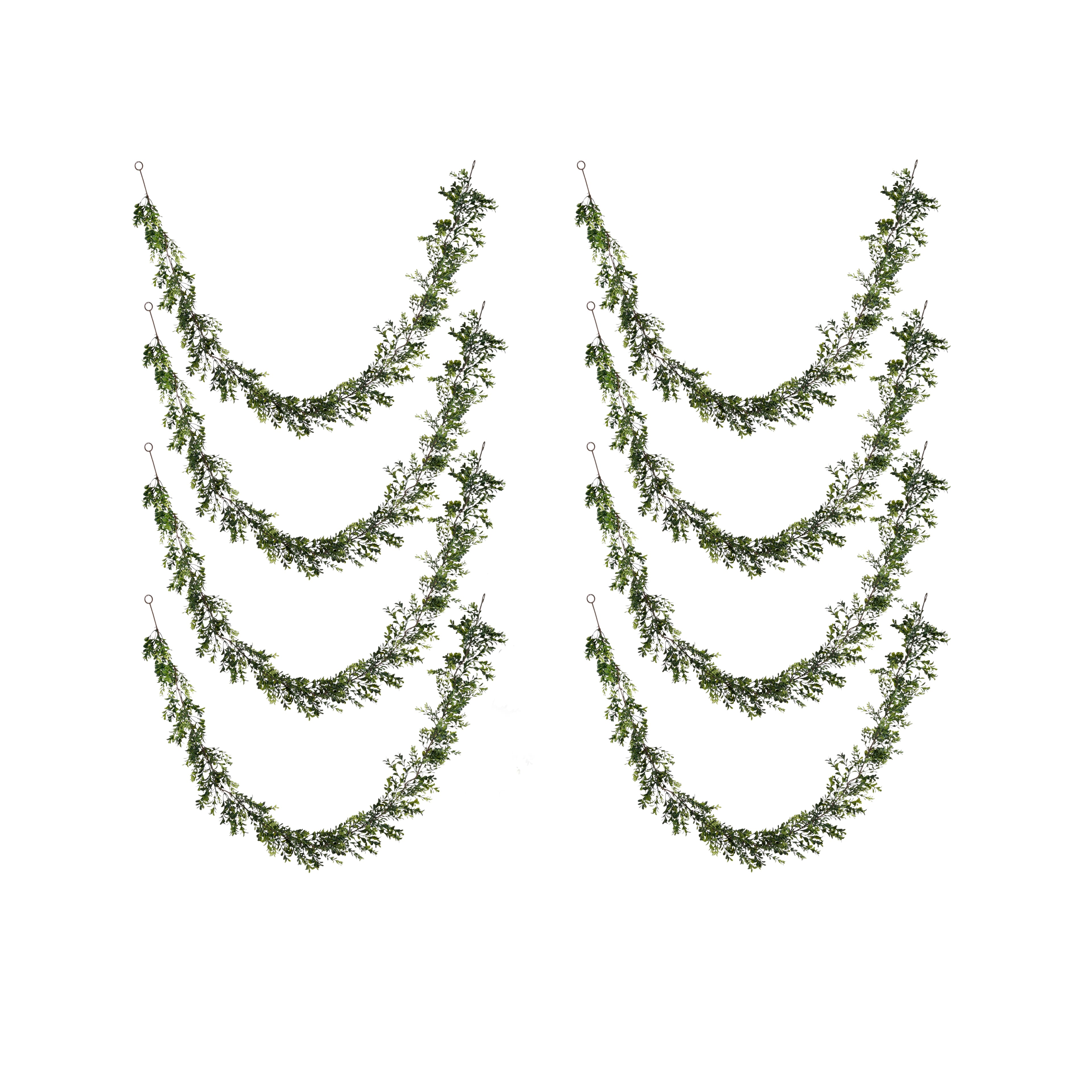 8 Pack: 6ft. Dark Green Boxwood Garland by Ashland®