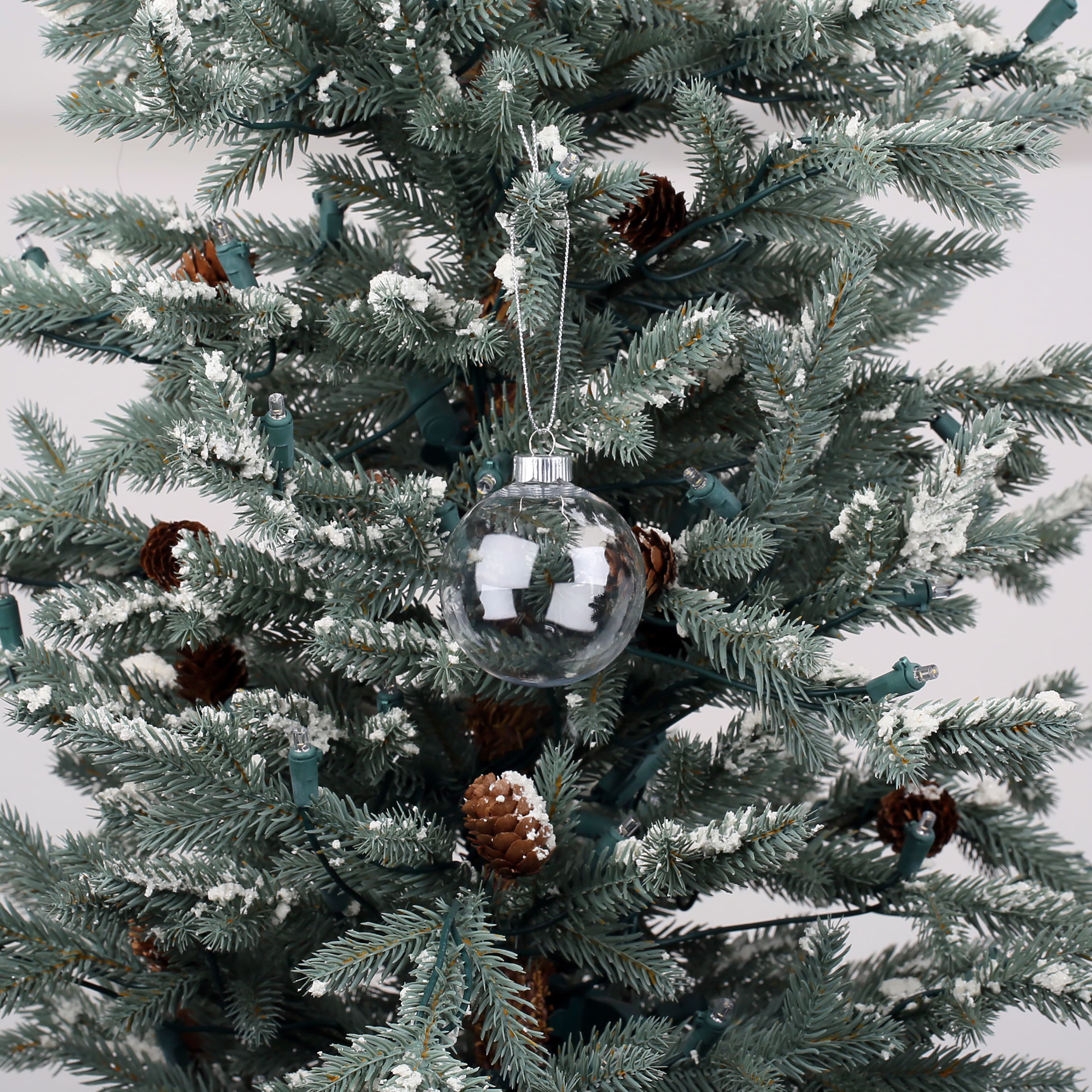 24 Pack 2.75&#x22; Clear DIY Plastic Ball Ornaments by Make Market&#xAE;