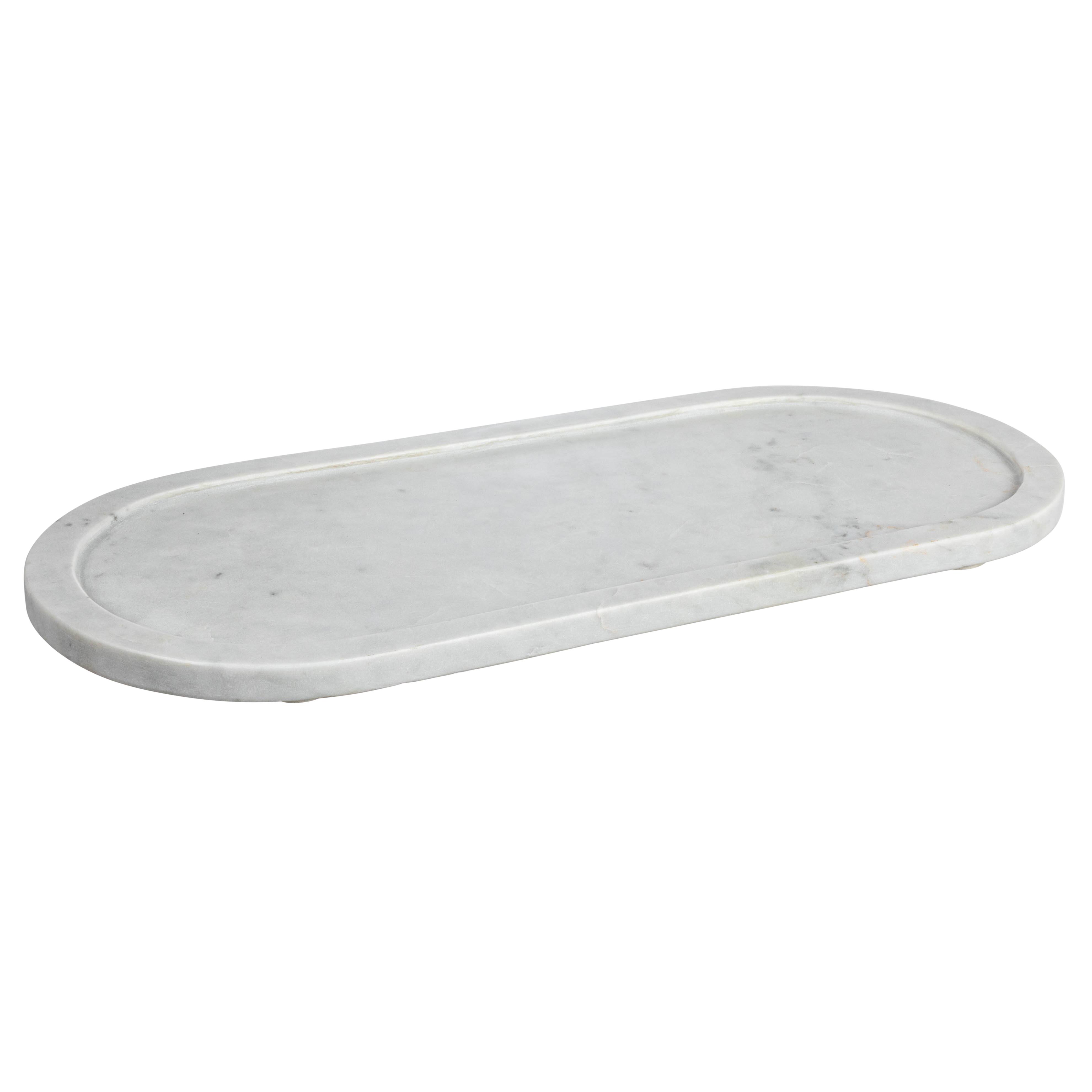 Hello Honey&#xAE; 18&#x22; Modern Oval Marble Serving Tray