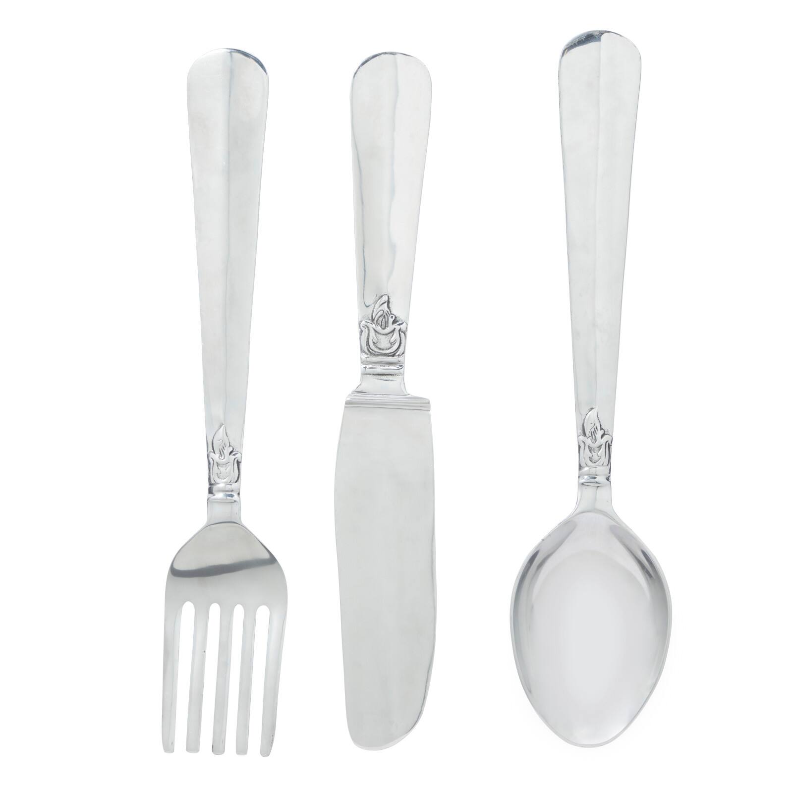 Silver Aluminum Flatware Wall Accent Set, 3ct.