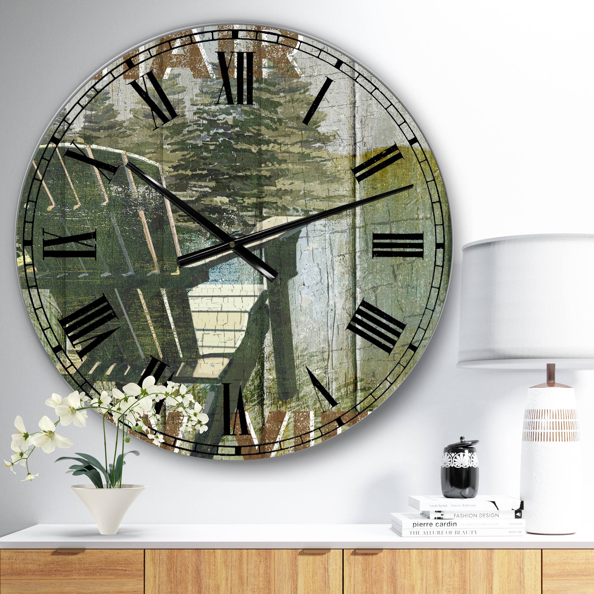 Designart 'Open Season Viewing Large Traditional Wall Clock