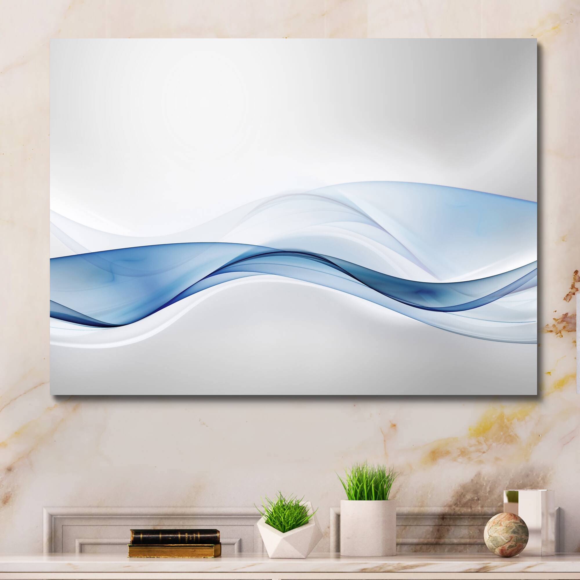 Designart - 3D Wave of Water Splash - Abstract Canvas art print