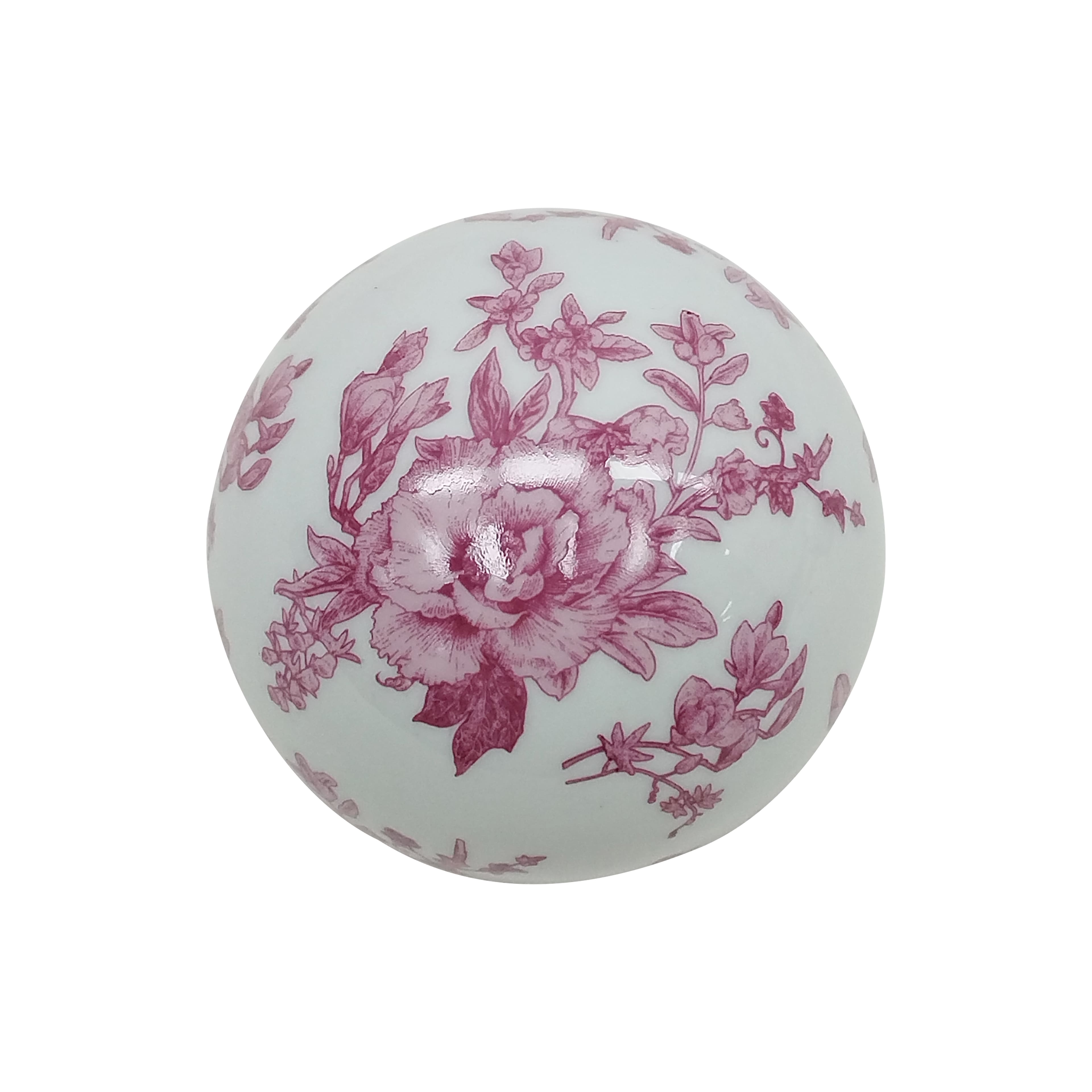 Assorted 4&#x22; Floral Porcelain Ball Tabletop D&#xE9;cor, 1pc. by Ashland&#xAE;