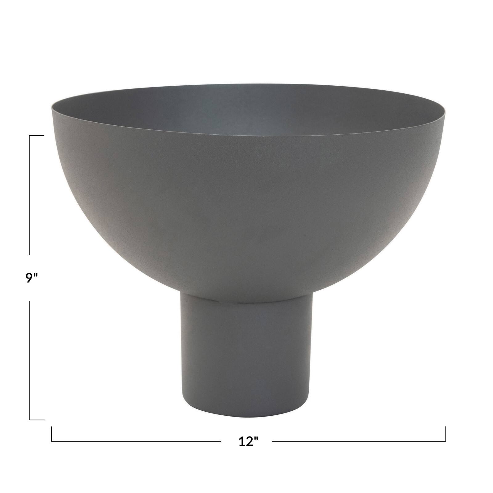 Hello Honey&#xAE; 12&#x22; Gray Decorative Metal Footed Bowl