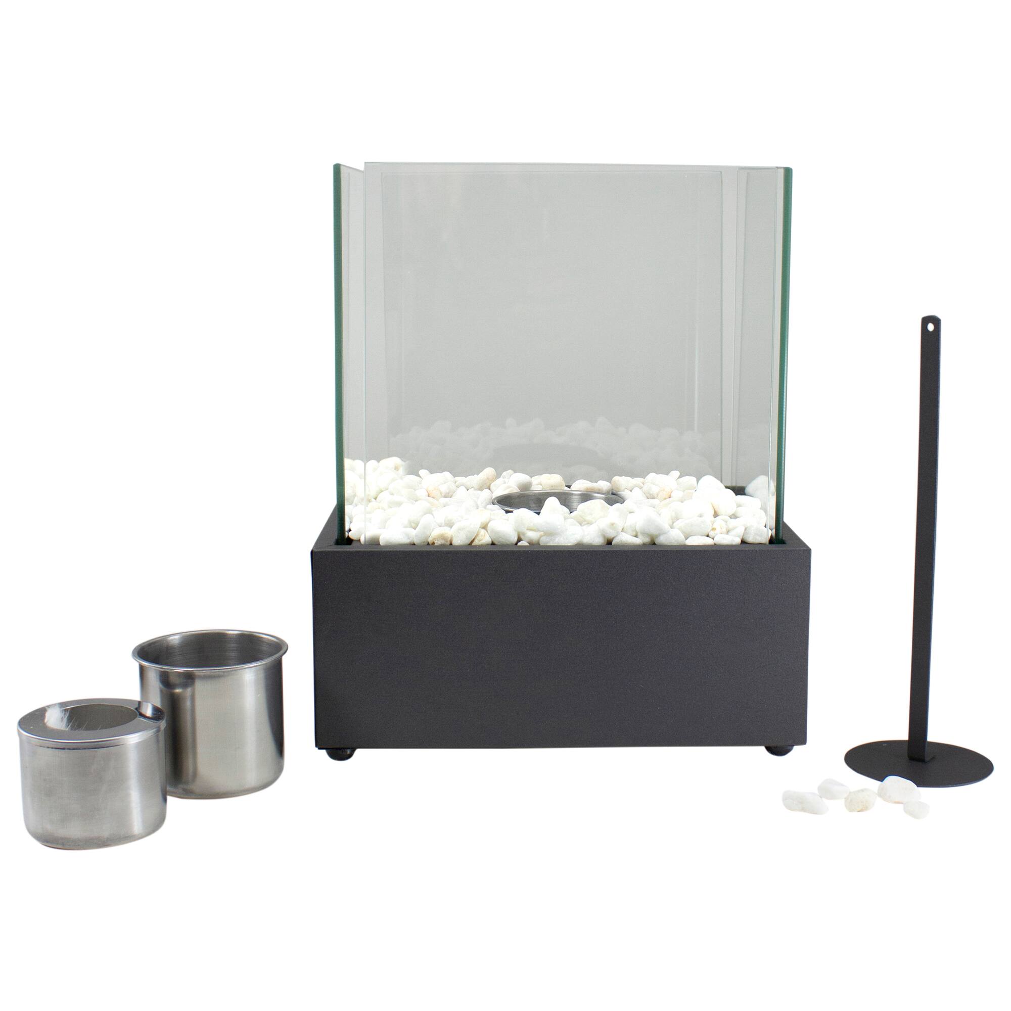 11.5" Bio Ethanol Ventless Portable Tabletop Fireplace with Flame Guard