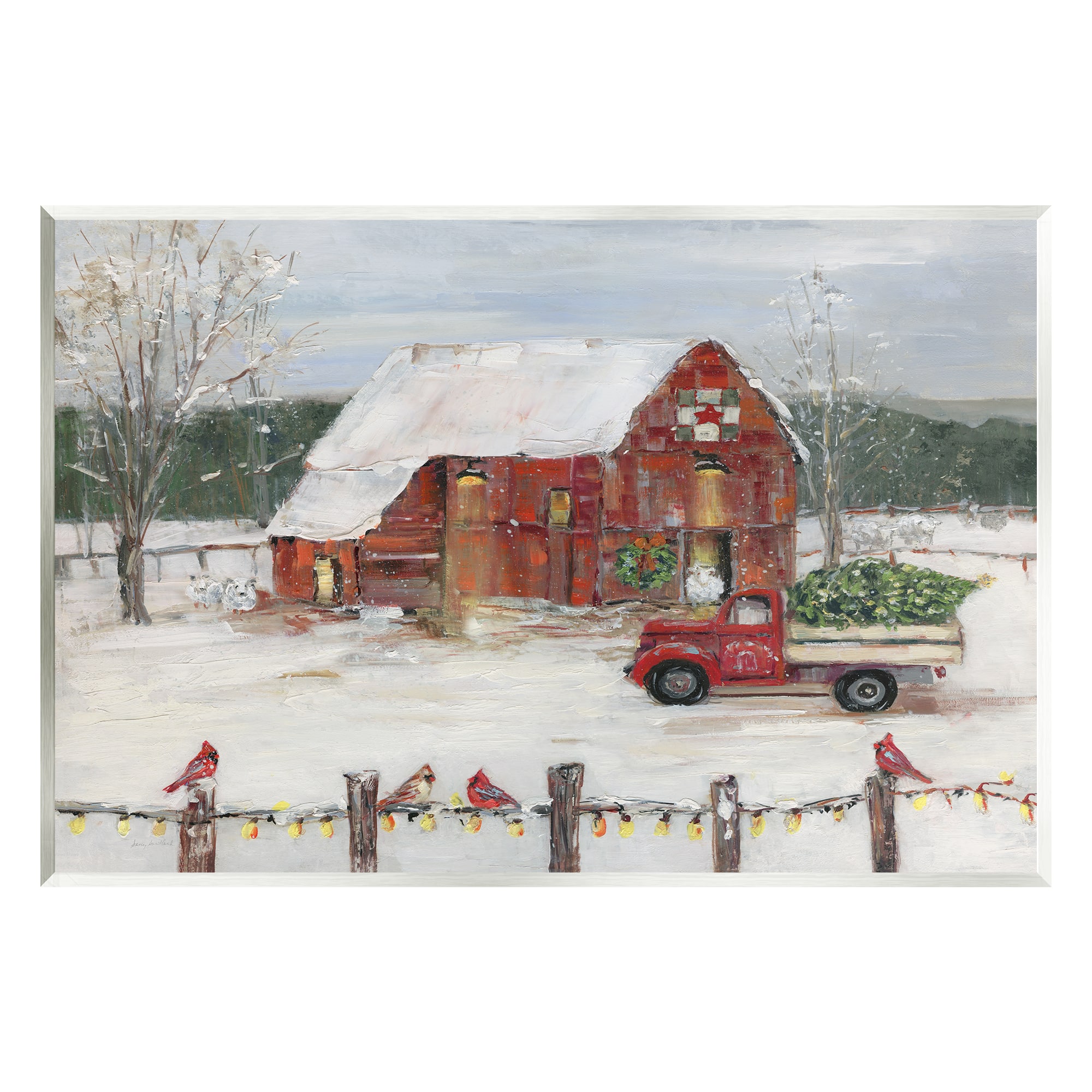 Stupell Industries Snowy Holiday Tree Farm Landscape Wall Plaque Art