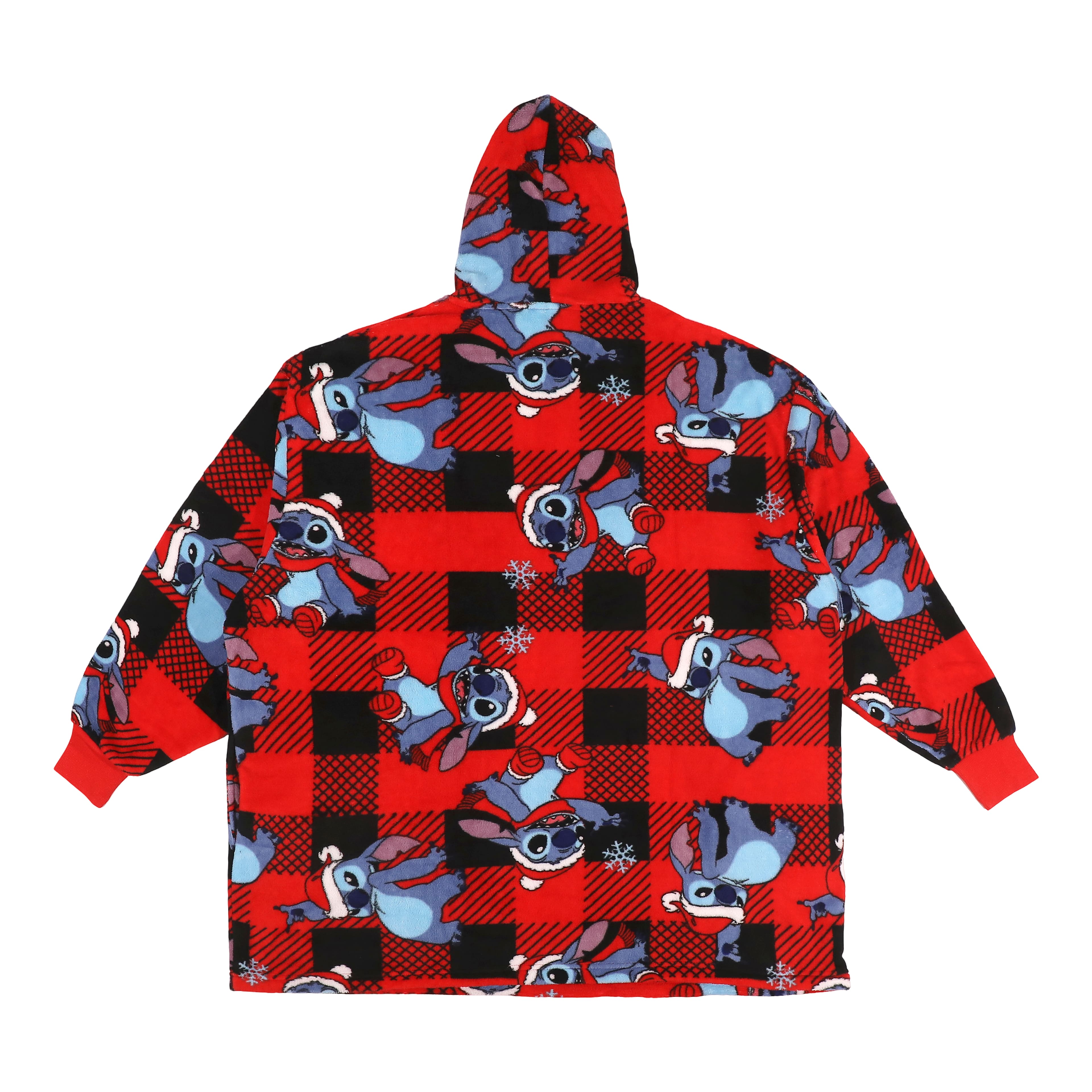 Disney® Stitch Christmas Red & Black Buffalo Plaid Oversized Hoodie