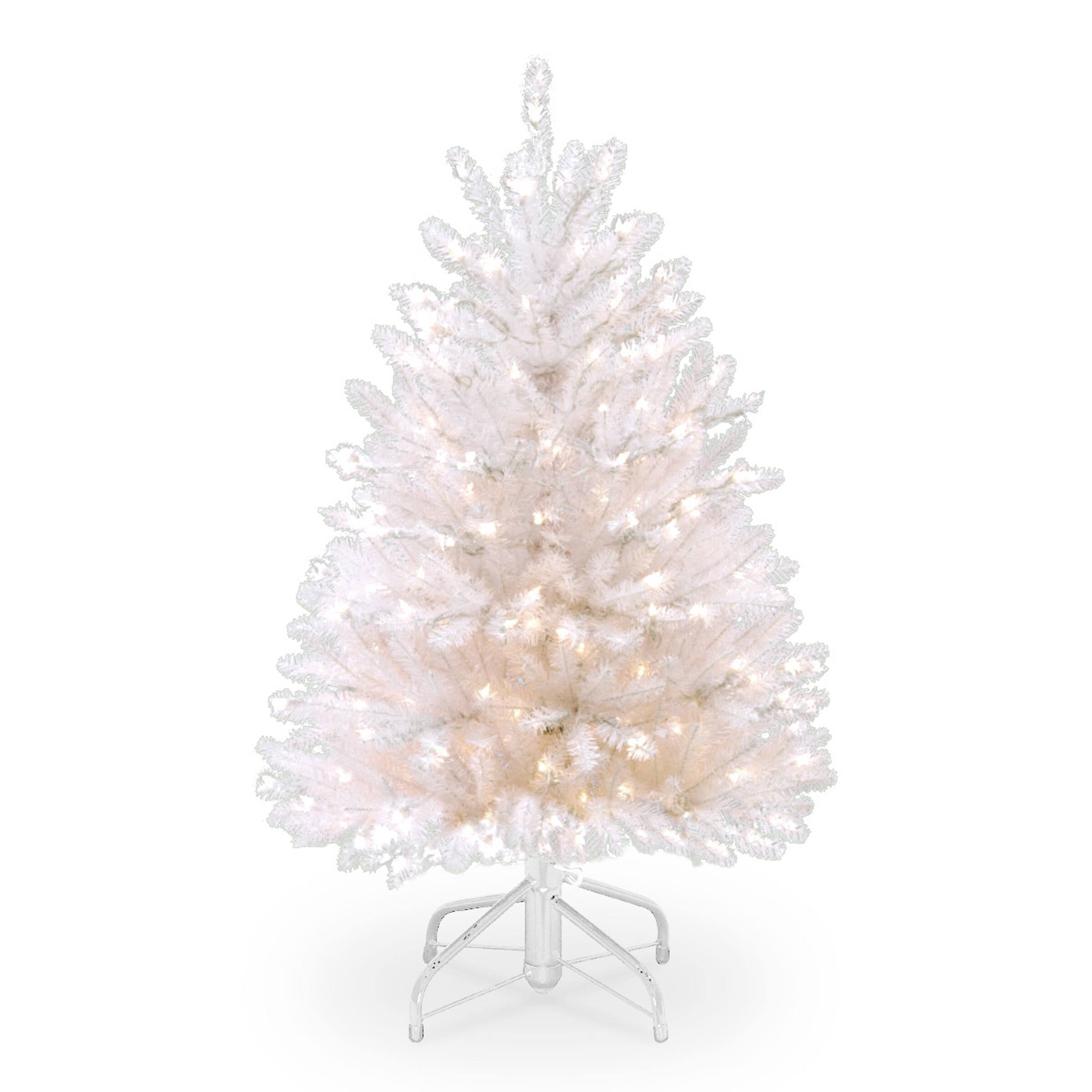 4.5ft. Pre-Lit Dunhill® White Fir Artificial Christmas Tree, Clear Lights