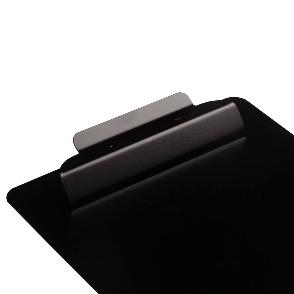 JAM Paper Matte Black Legal Size Aluminum Premium Clipboard with Hinge